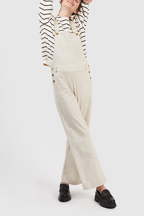 BEIGE FINE-STRIPED DUNGAREES 1