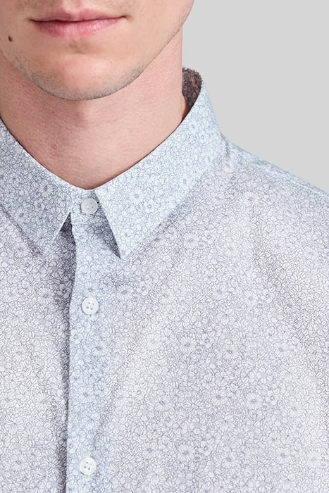 WHITE MINI-FLOWER LIBERTY FABRIC SLIM SHIRT 4