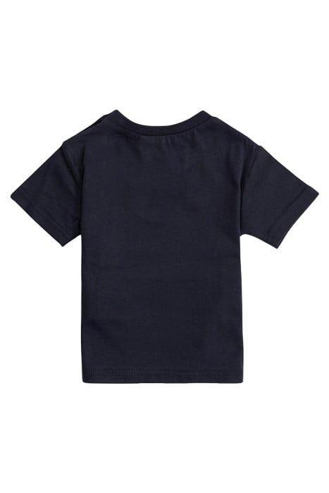 BLUE T-SHIRT ORGANIC COTTON STRIPED MESSAGE BABY BOY 2