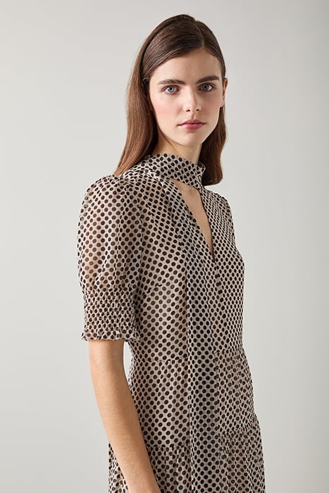 COCO TIE MIDI DRESS BLACK/CREAM 4