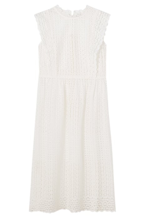 LAILA PETITE MIDI DRESS WHITE 3