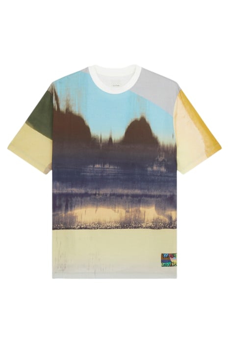 MENS TSHIRT GEOMETRIC PRINT WHITE 1