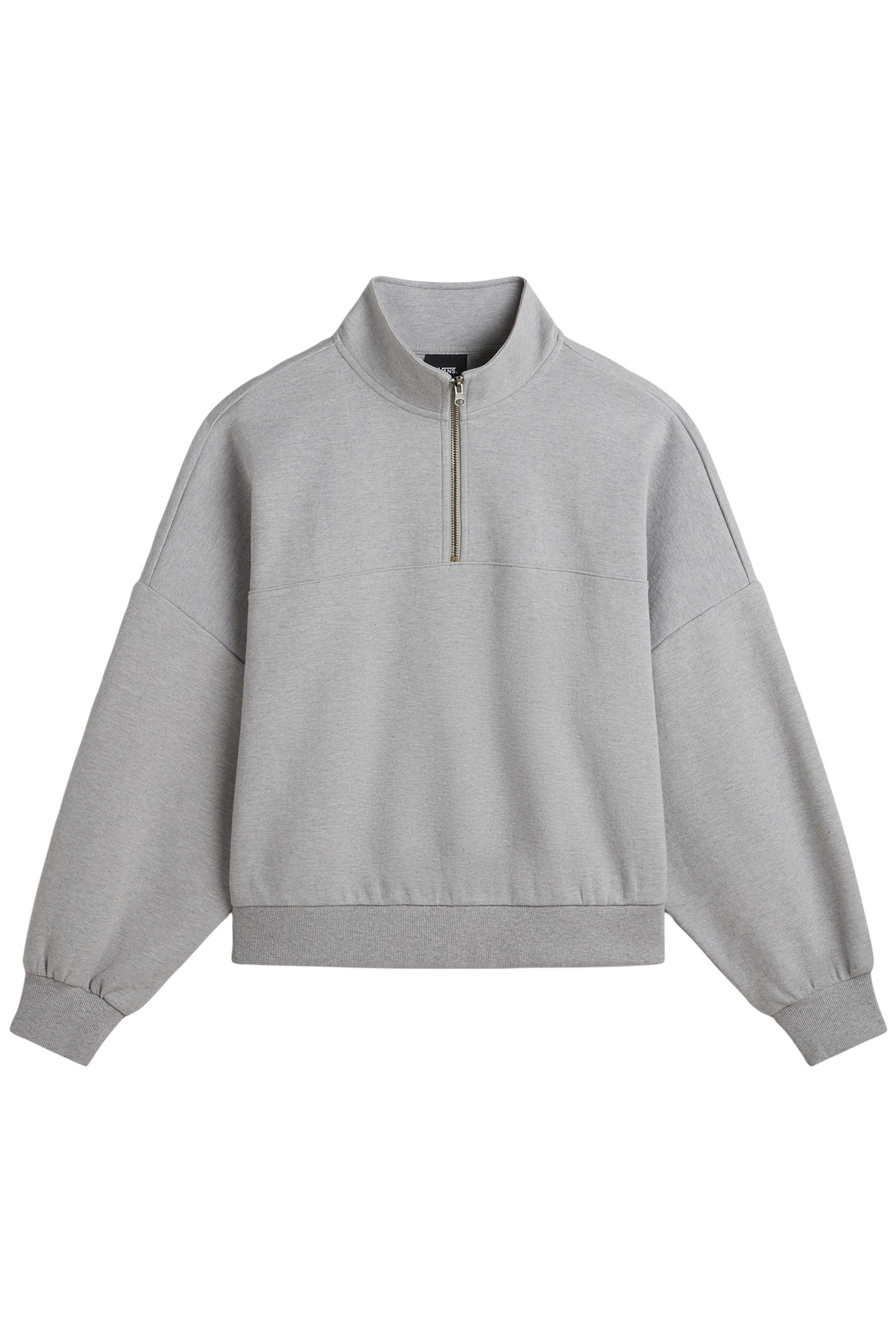 ELEVATED DOUBLE KNIT LOOSE MOCK NECK CEMENT HEATHER 4