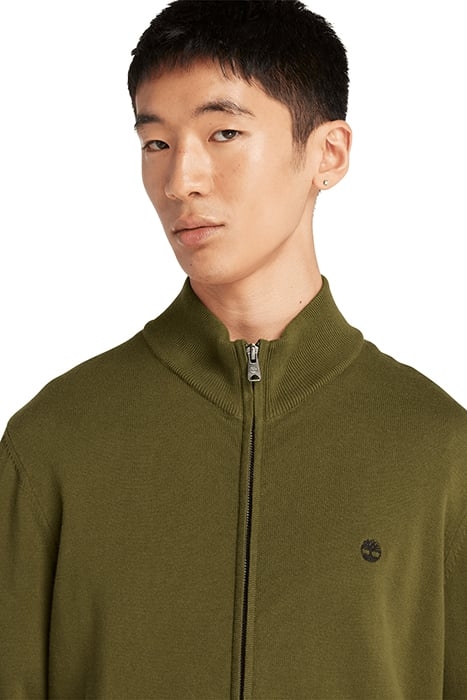 WILLIAMS RIVER COTTON YD FULL ZIP SWEATER DARK OLIVE 6