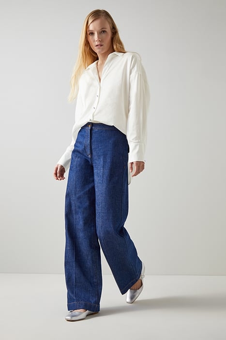 BEATRICE COTTON BUTTON-DOWN SHIRT PURE WHITE 4