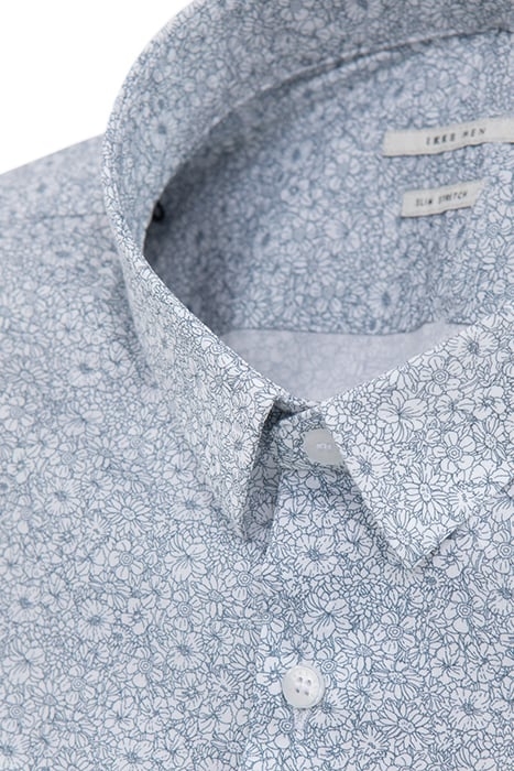 WHITE MINI-FLOWER LIBERTY FABRIC SLIM SHIRT 6