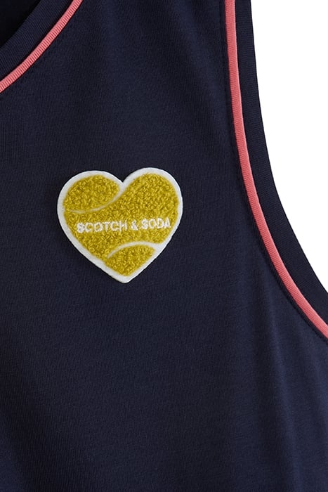 GIRL S&S TENNIS GROUP CTN/SPANDEX DRESS ASPHALT 3