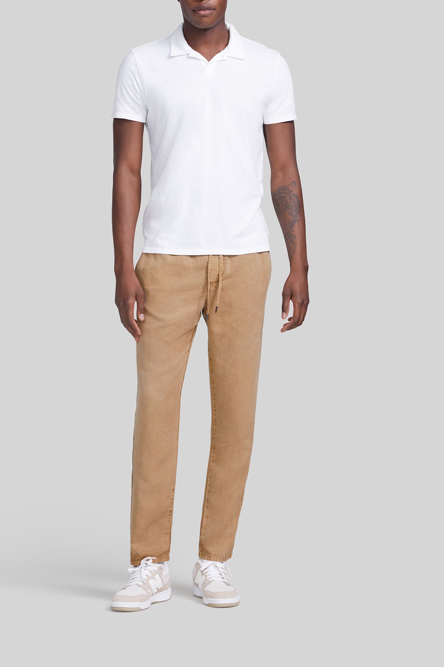 BEIGE LYOCELL® ELASTICATED WAIST JOGGERS 3