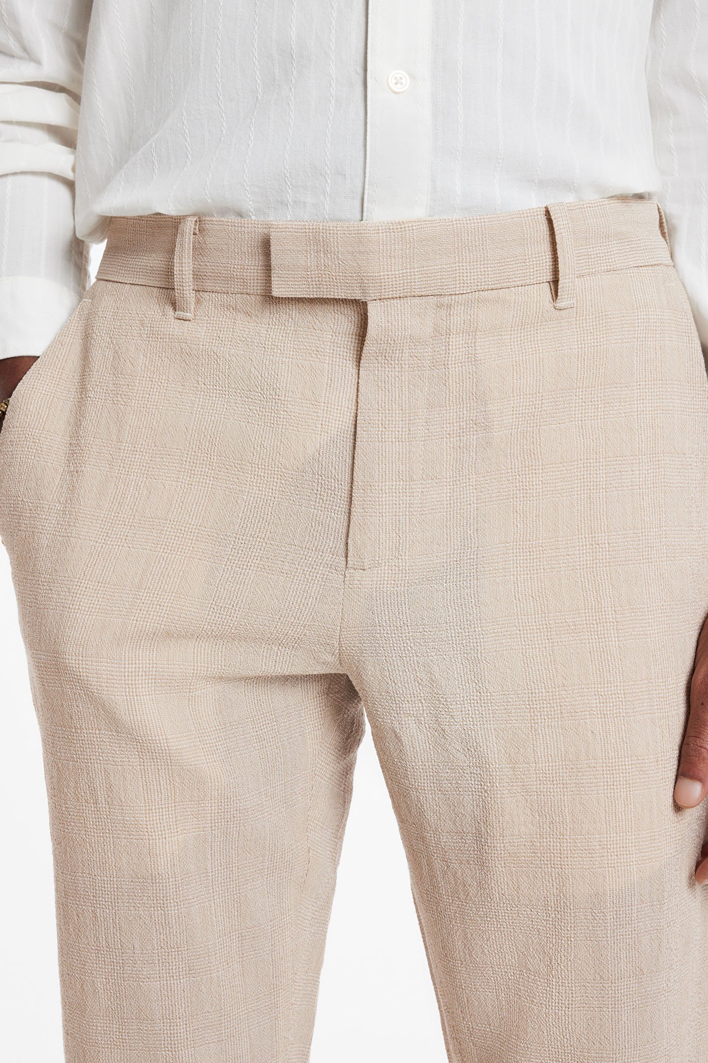 SLIM FIT PANTS WITH WELT CAMEL 3