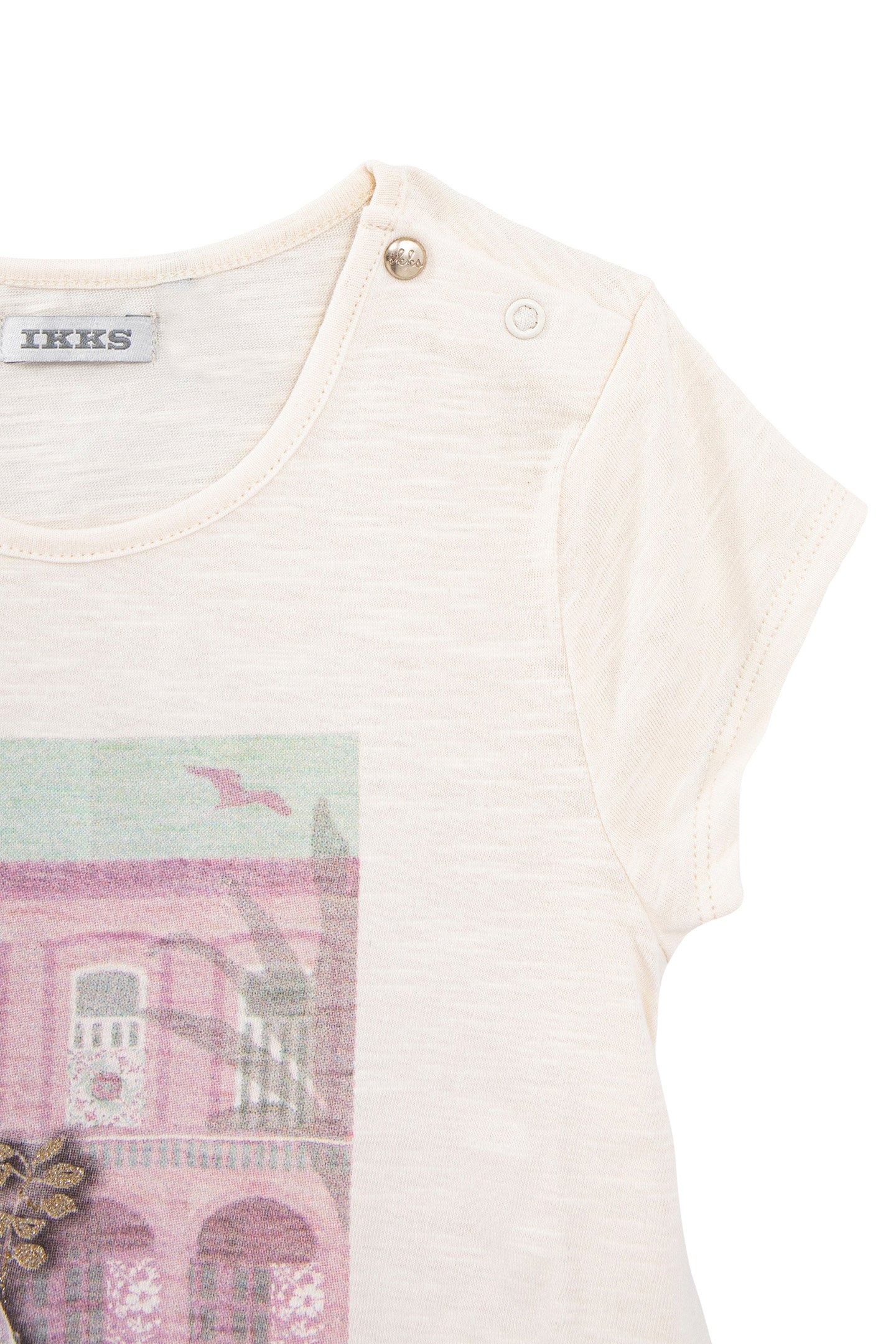BABY GIRLS’ ECRU T-SHIRT WITH CUBAN CAR & PALM TREE IMAGE 3