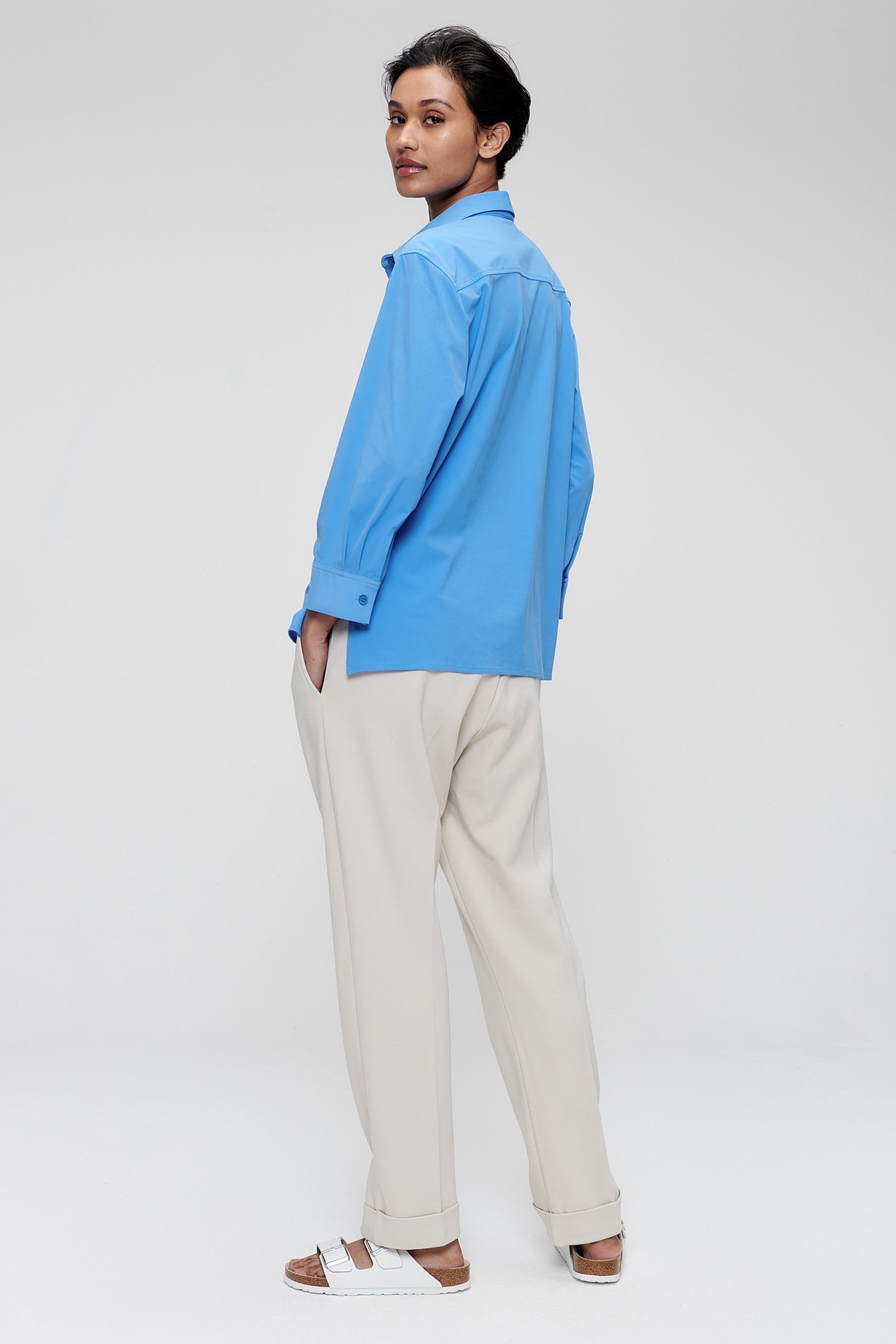 BOXY POLO TOP SKY BLUE 2