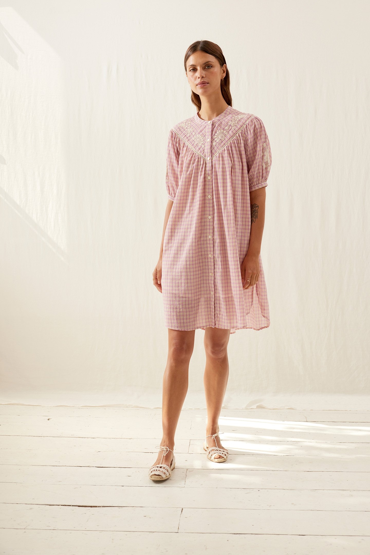 DRESS LIVIANE FUCHSIA TARTAN JOY 1