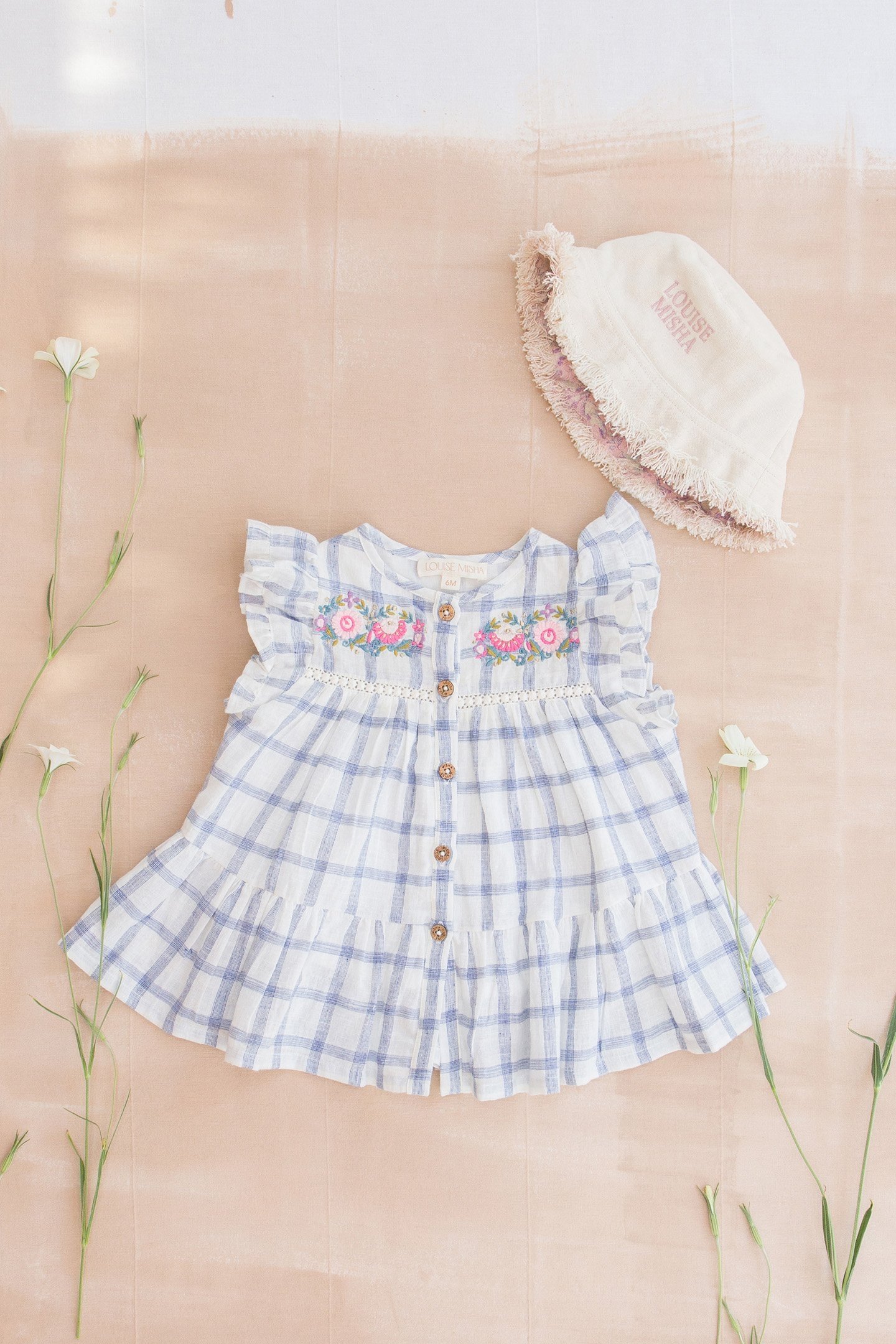 SUN HAT LAJIK PINK DAISY-CREAM 6