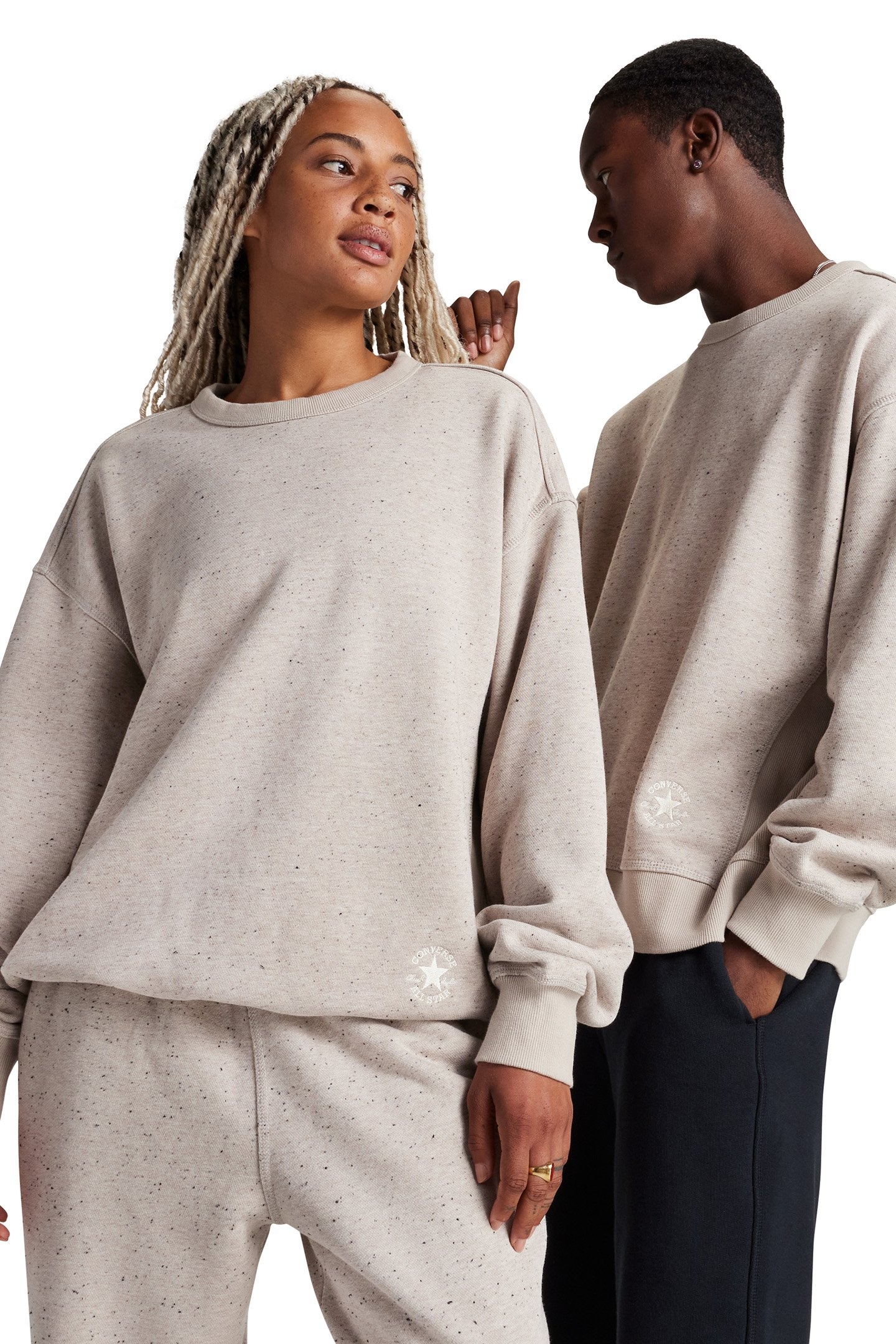 CONVERSE GO-TO GOLD STANDARD NEPPED CREW NECK PAPYRUS 1