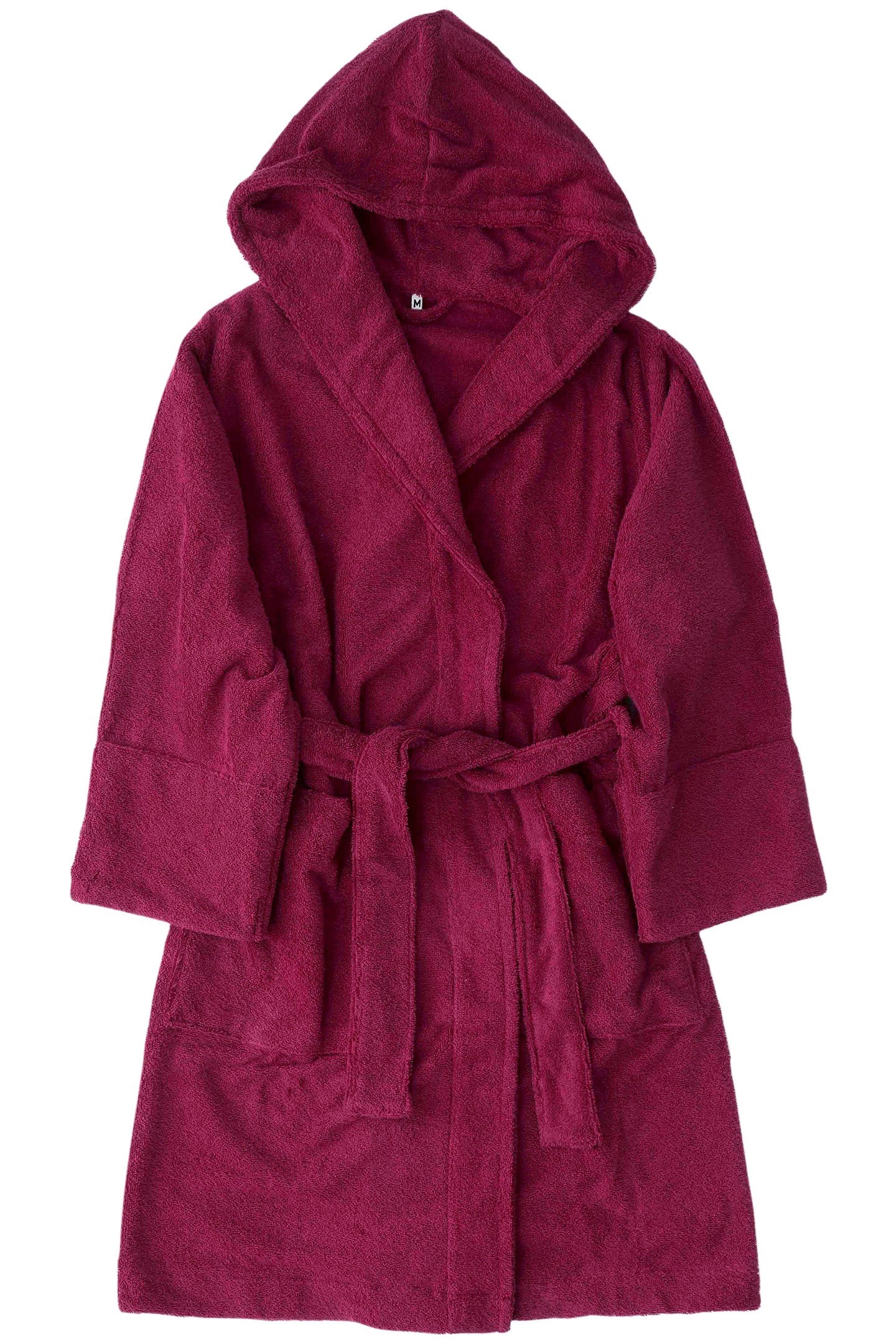 UNISEX HOODED BATHROBE RASPBERRY 1