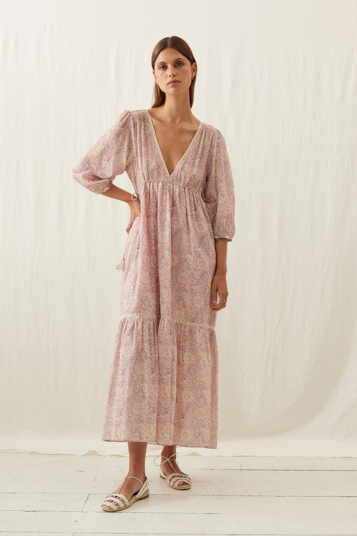 DRESS BALI PINK DAISY GARDEN 1