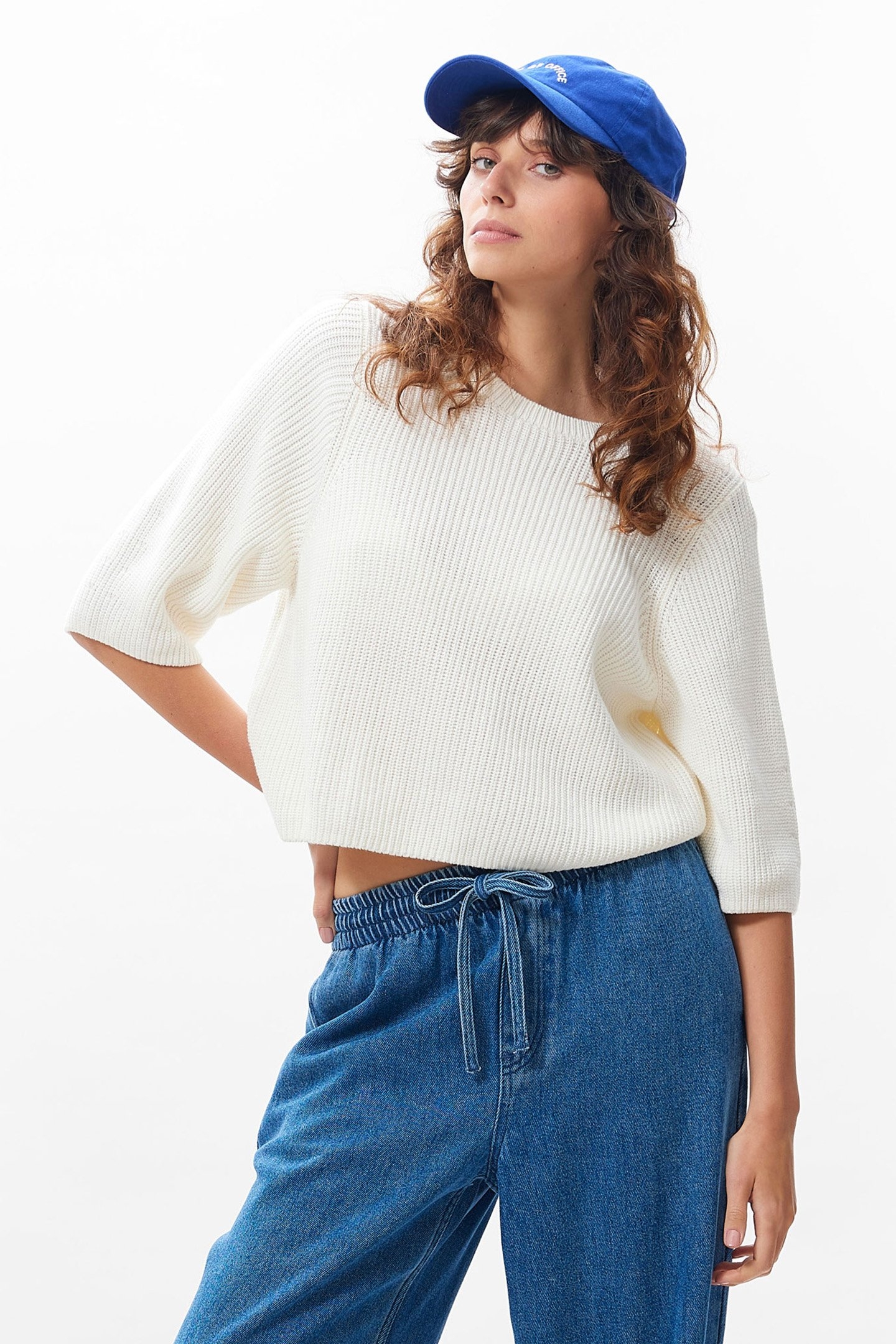 KNIT WITH SHORT SLEEVES EGRET 1