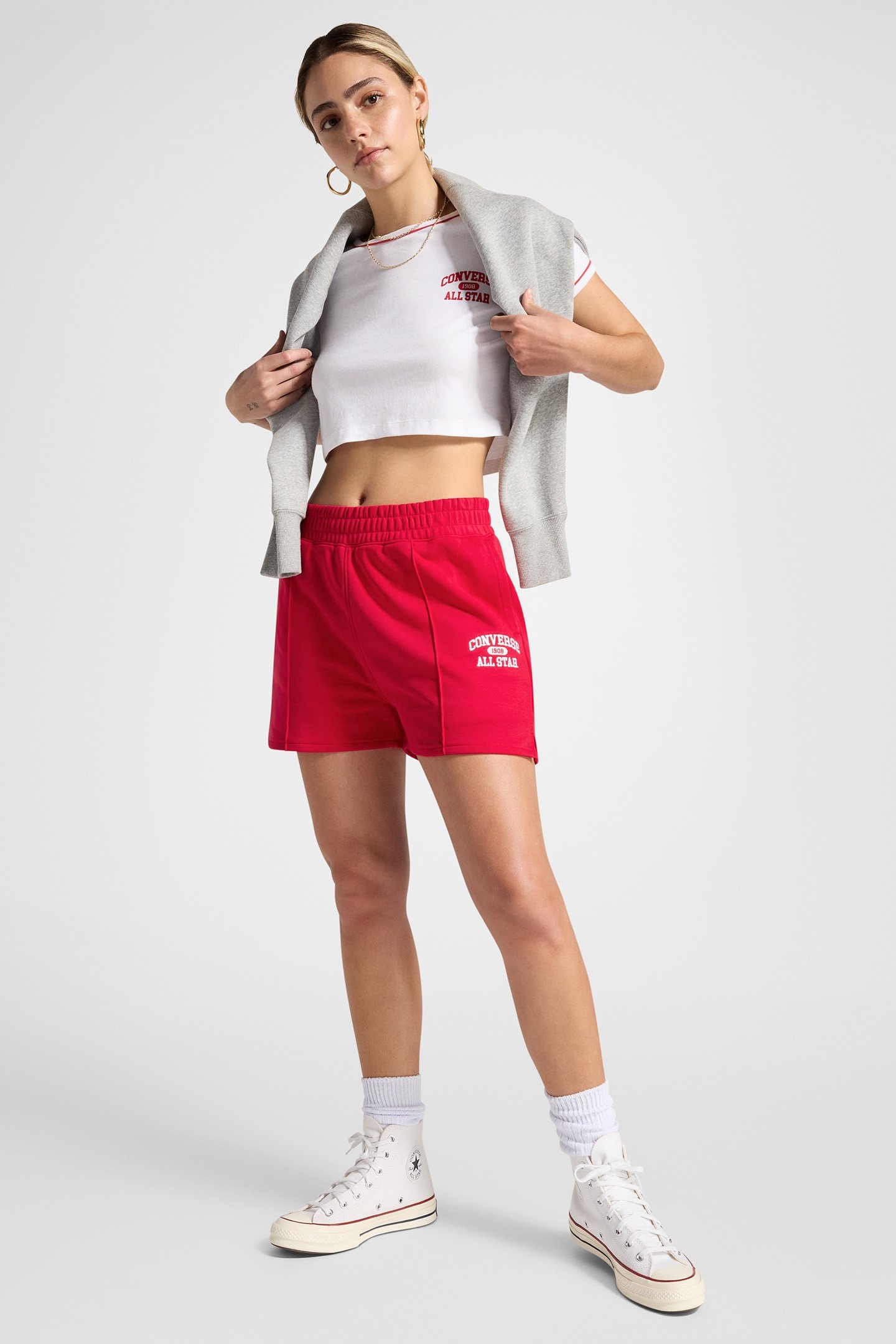 FRENCH TERRY SHORTS CONVERSE RED 3