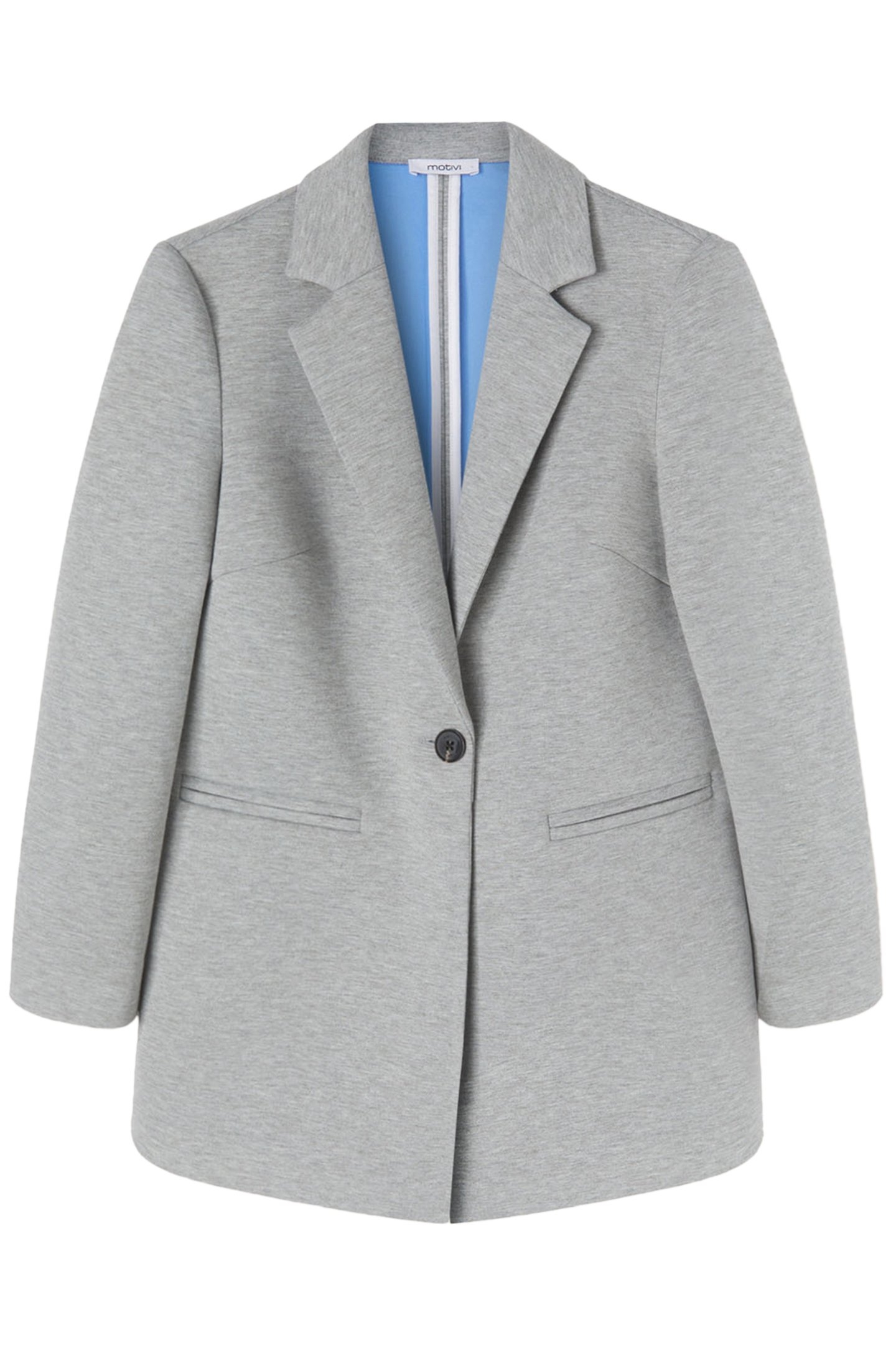 OVERSIZED NEOPRENE EFFECT BLAZER JACKET GREY 4