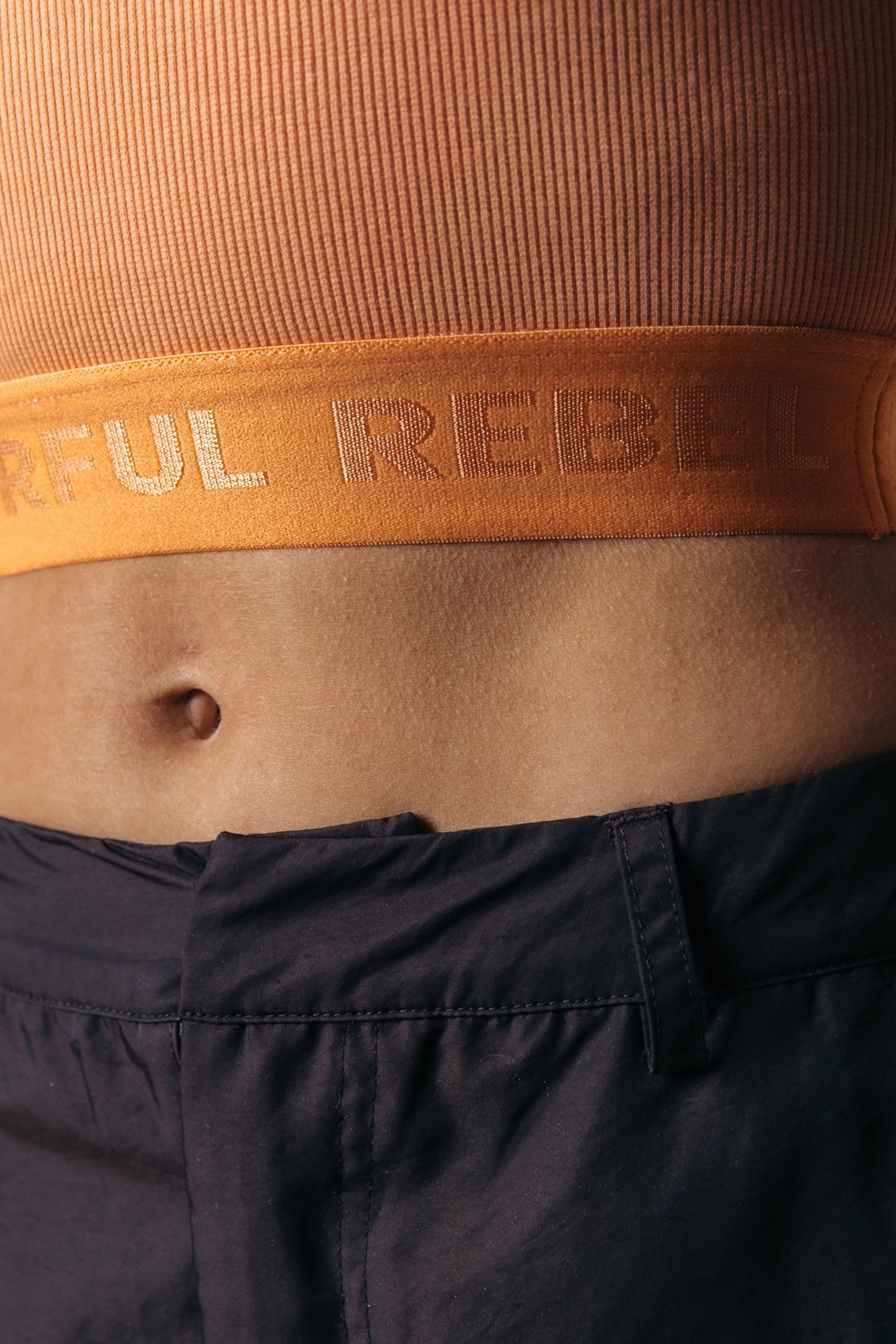 DANICA BRANDED CROPPED RIB TANKTOP TANGERINE 3