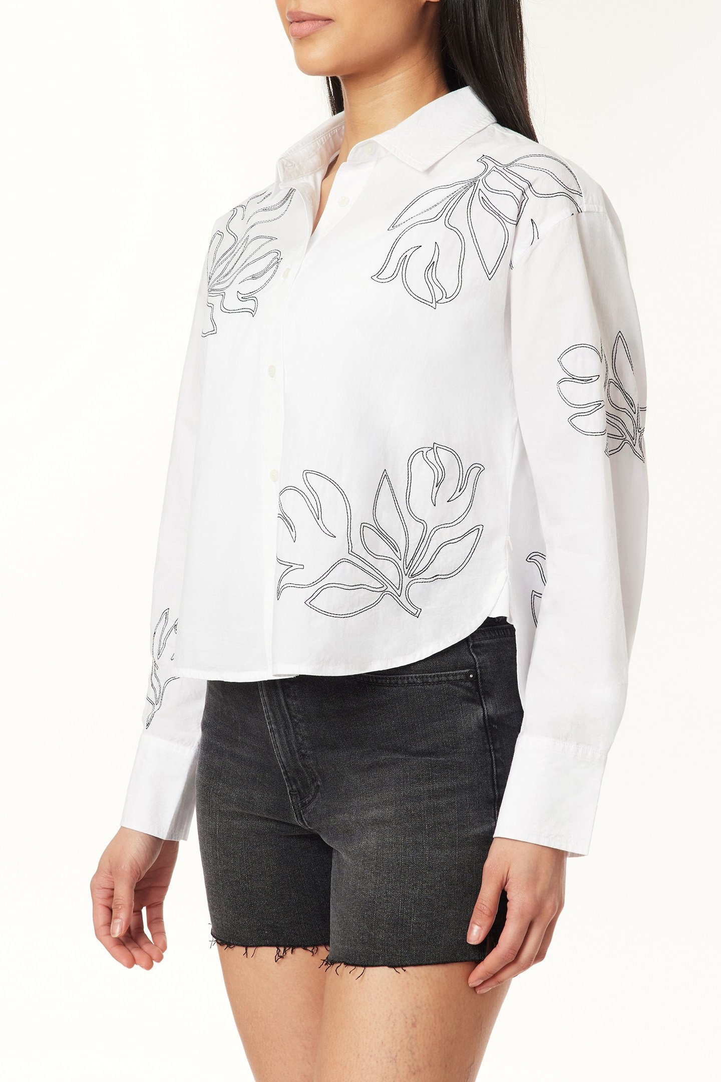 LONG SLEEVE WOVEN TOP BRILLIANT WHITE 3