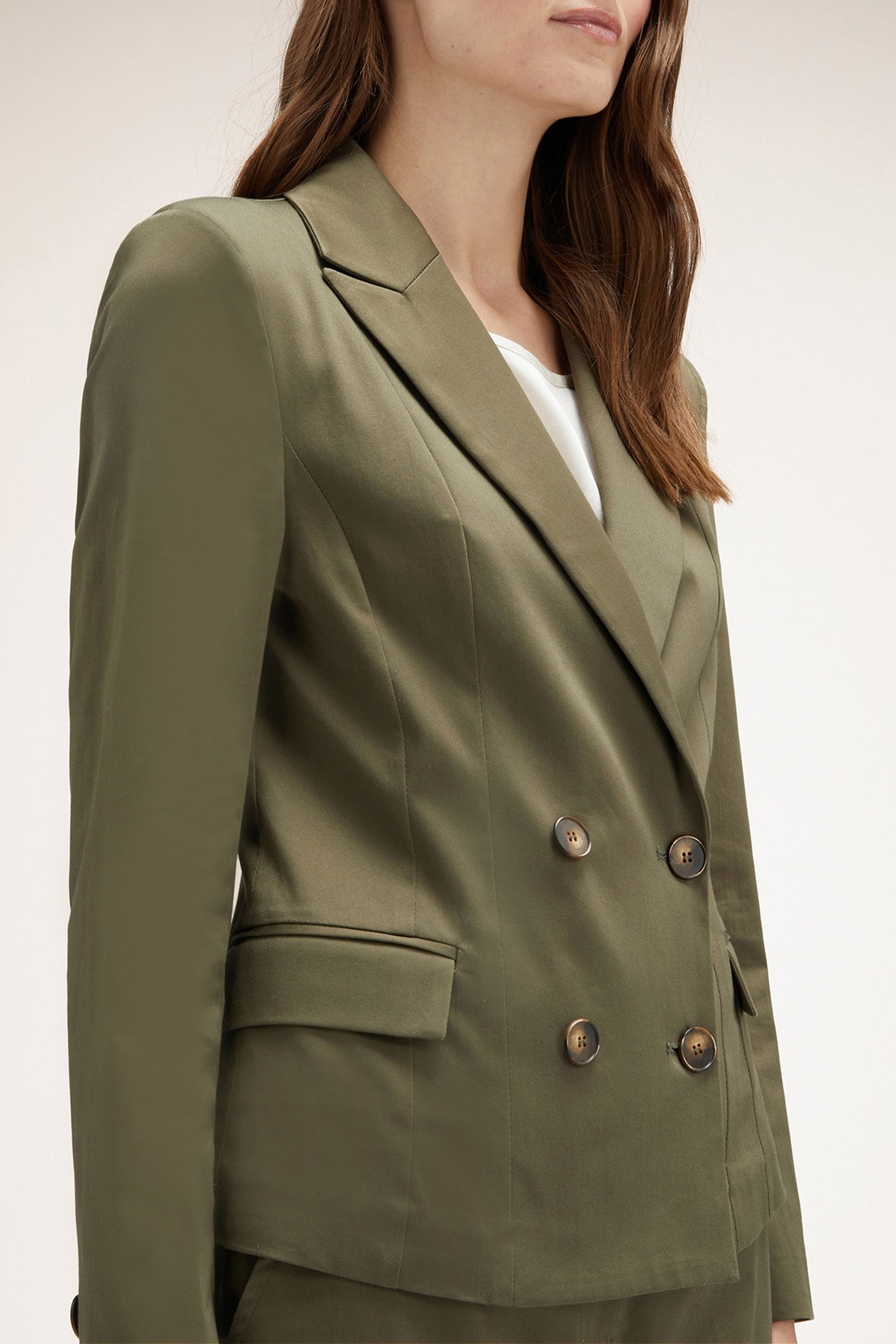 DOUBLE-BREASTED UNLINED JACKET GREEN 5