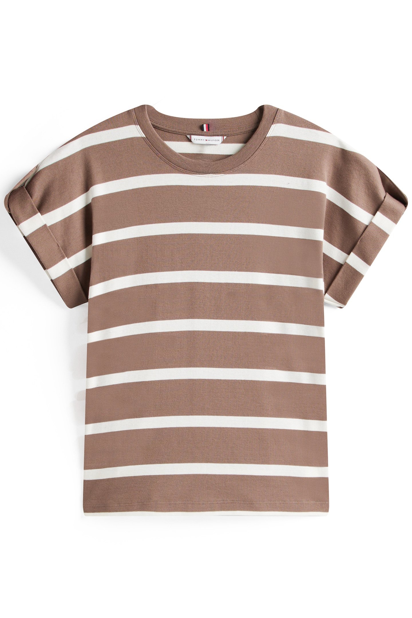 GOLD BUTTON SILK TEE STD FIT HOT COCO/IVORY 4