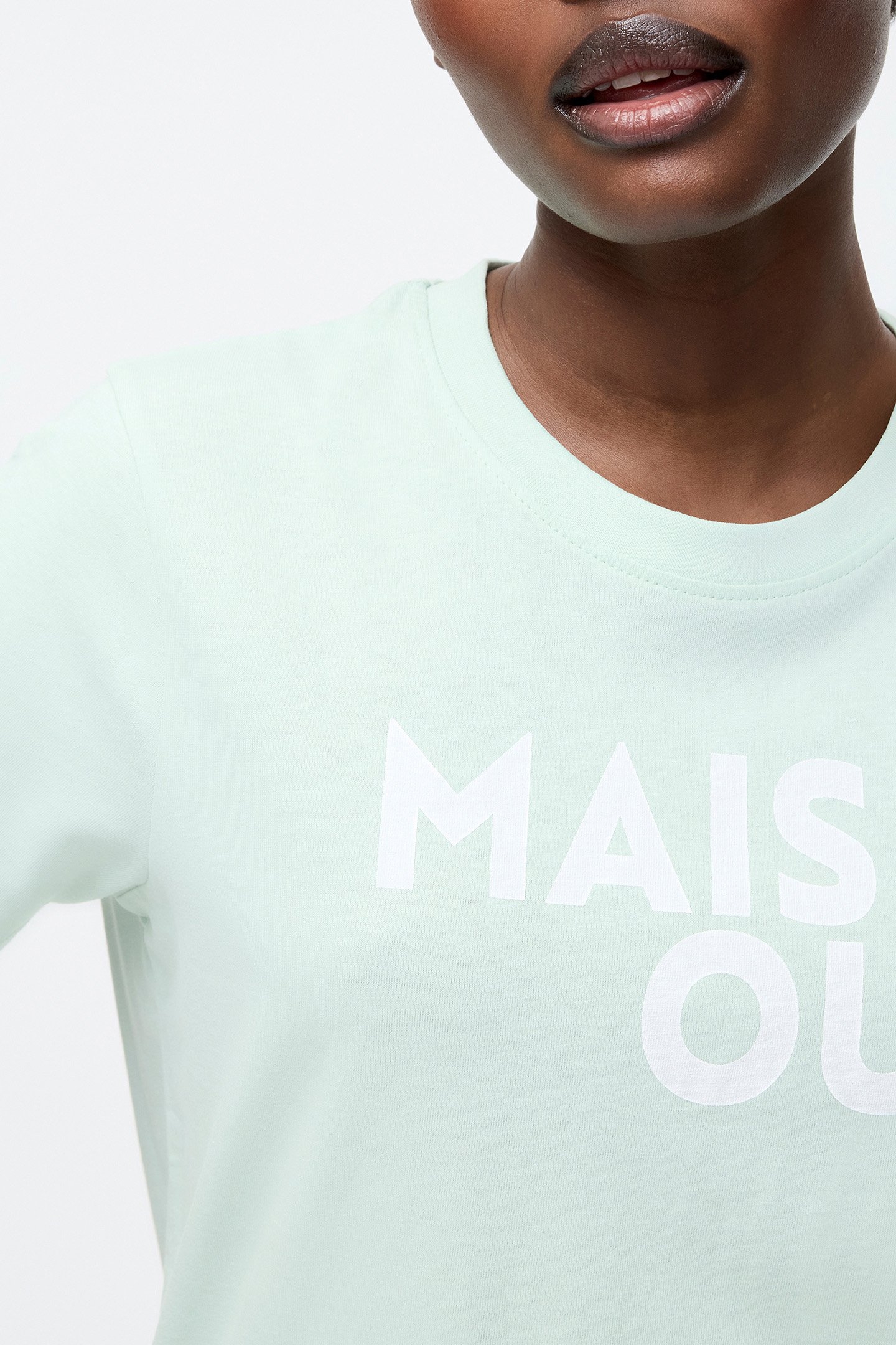 MAIS OUI GRAPHIC T-SHIRT SUBTLE GREEN/WHITE 4