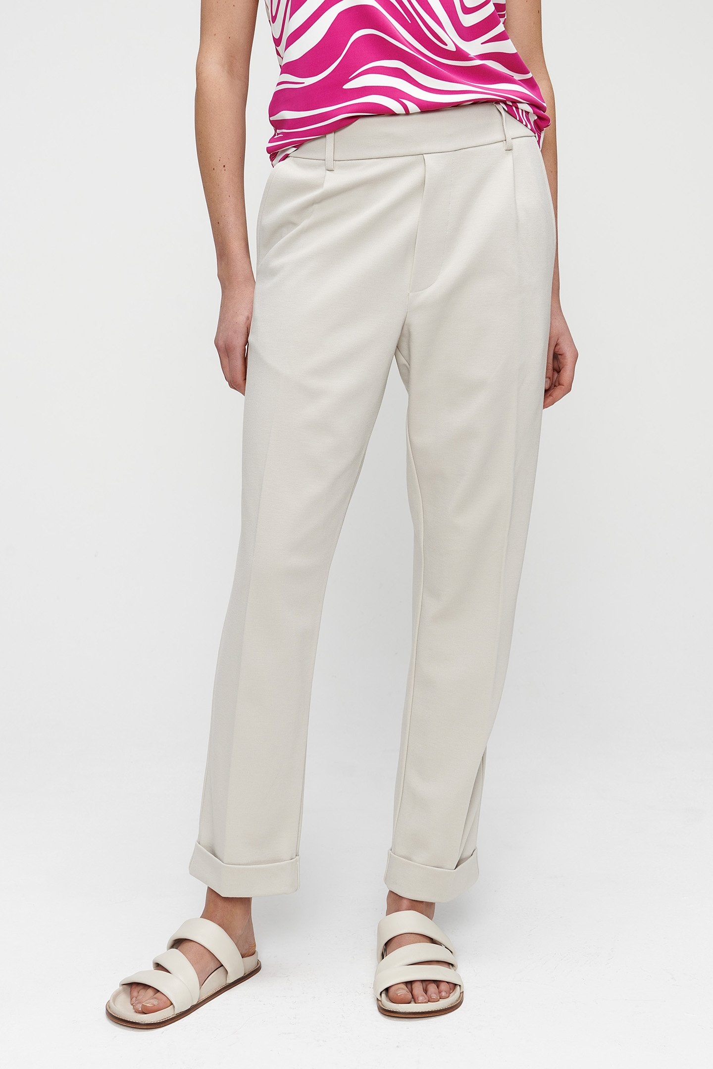 VISCOSE STRETCH CHINO PANTS LATTE 1