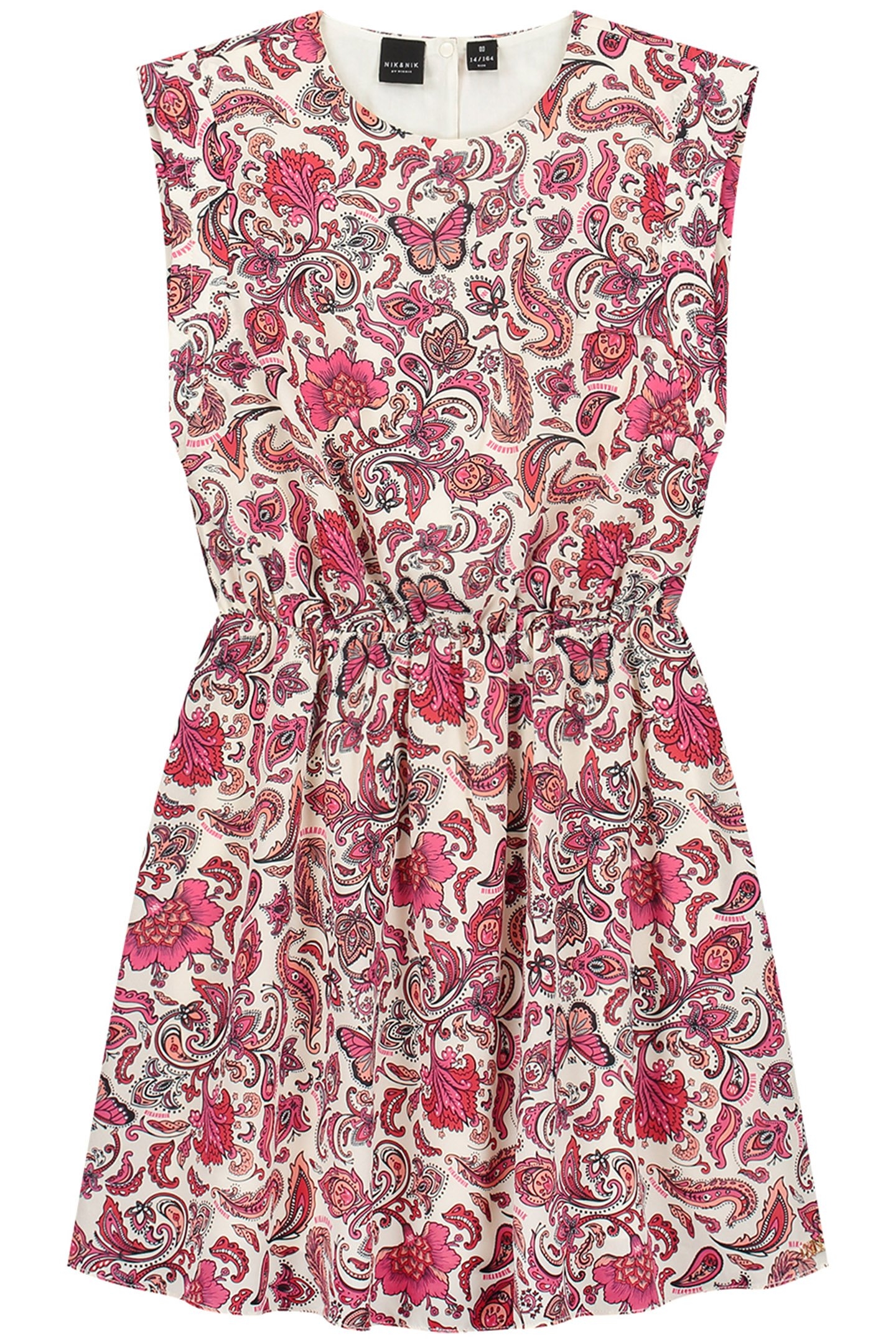 PAISLEY DRESS VIBRANT ORANGE/FUCHSIA POP 2