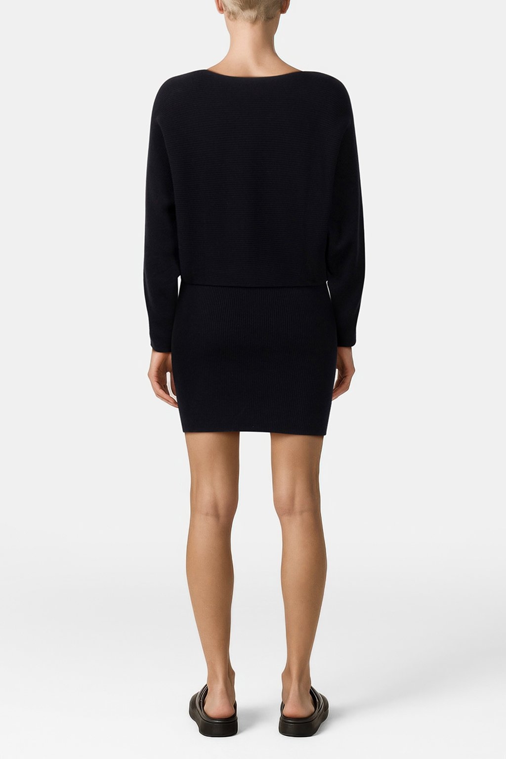 KNITTED MINI DRESS BLACK 2