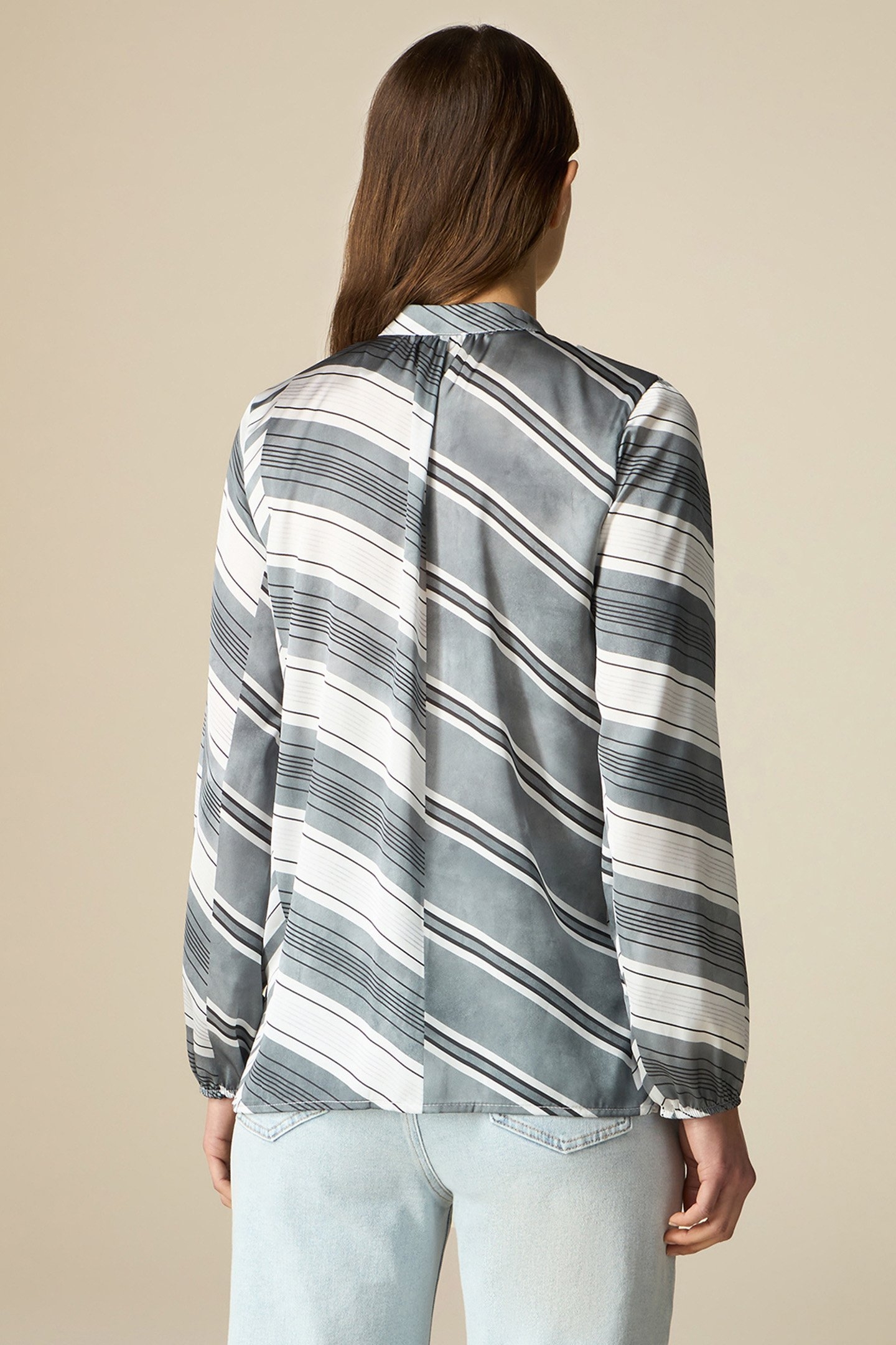 PATTERNED SATIN SHIRT GREY 2