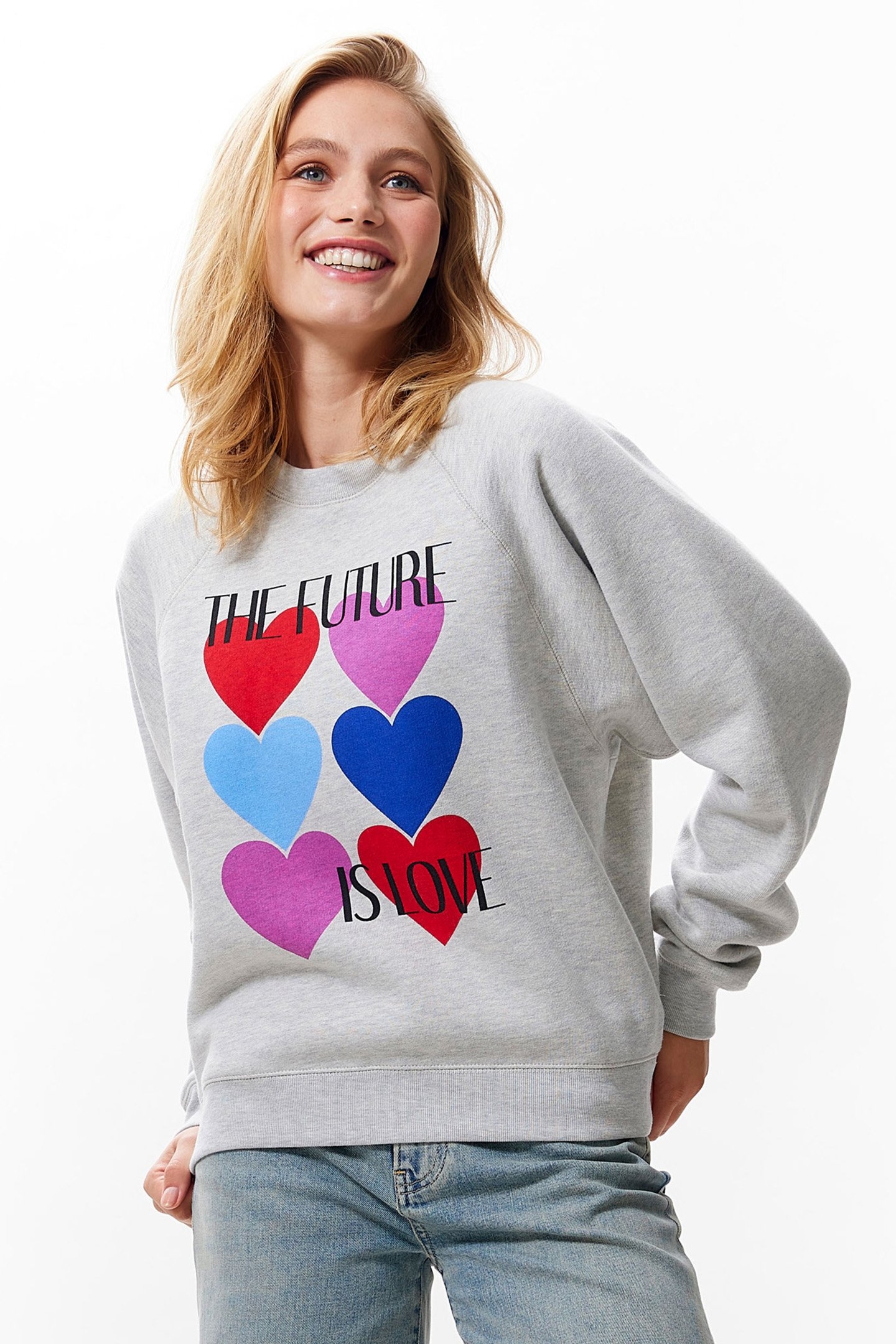 GRAPHIC SWEATER GREY MELANGE 1