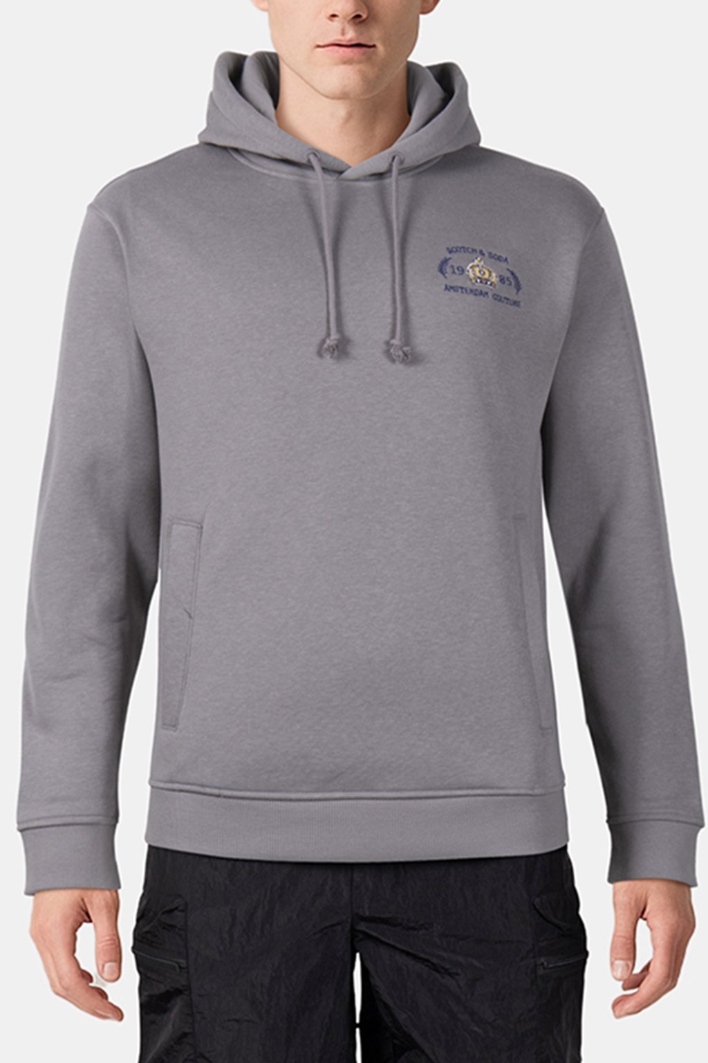 RELAXED FIT GRAPHIC FLEECE HOODIE ASPHALT 1