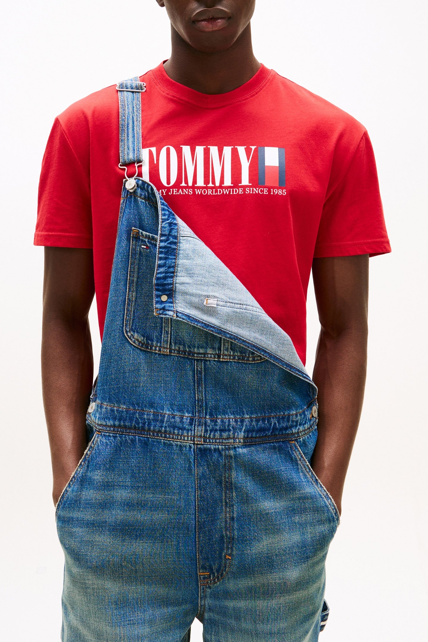 TJM REG TOMMY DNA FLAG STANDARD FIT T-SHIRT SAPPHIRE RED 4