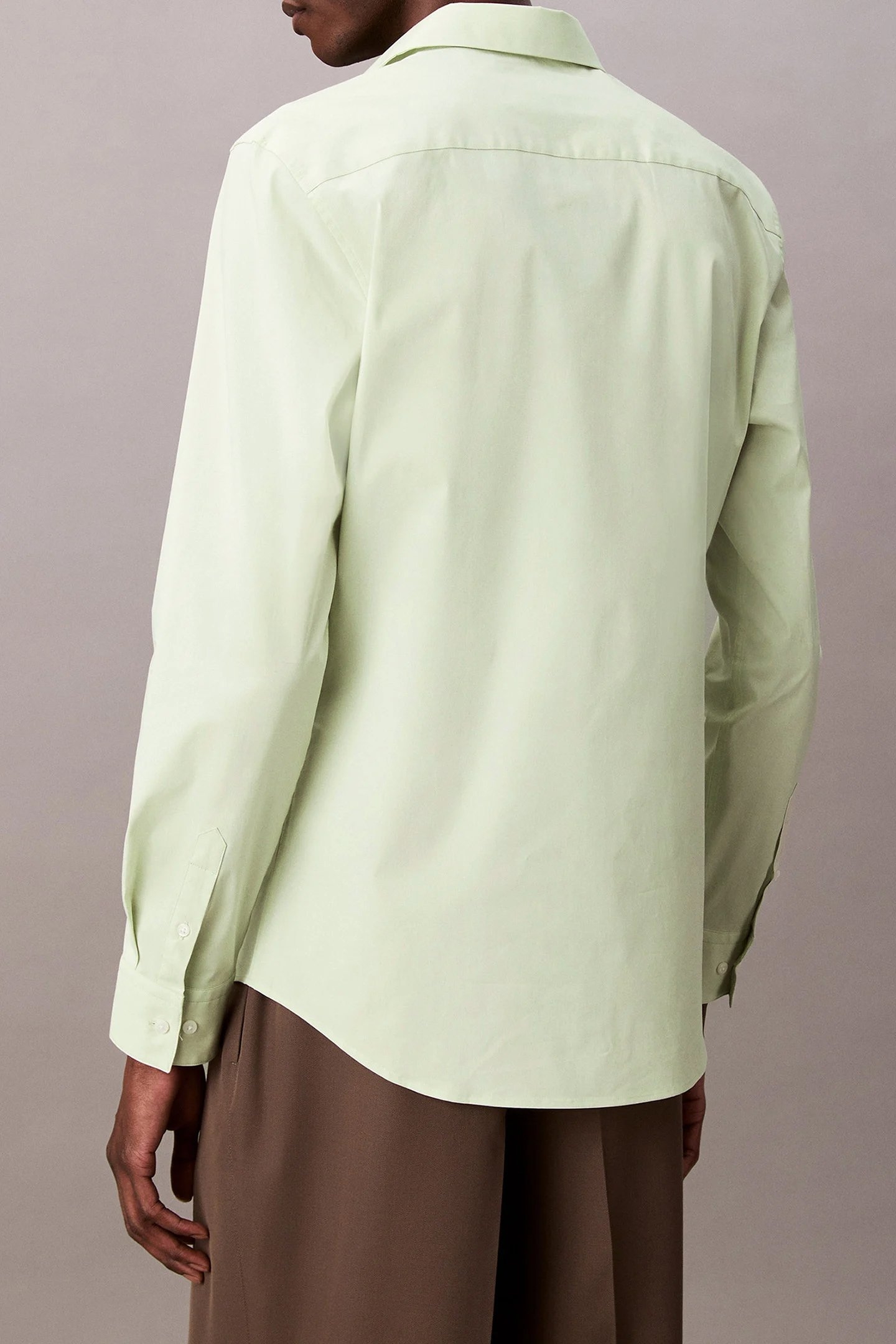 LS SOLID STRETCH SLIM FIT SHIRT TENDER GREENS 2