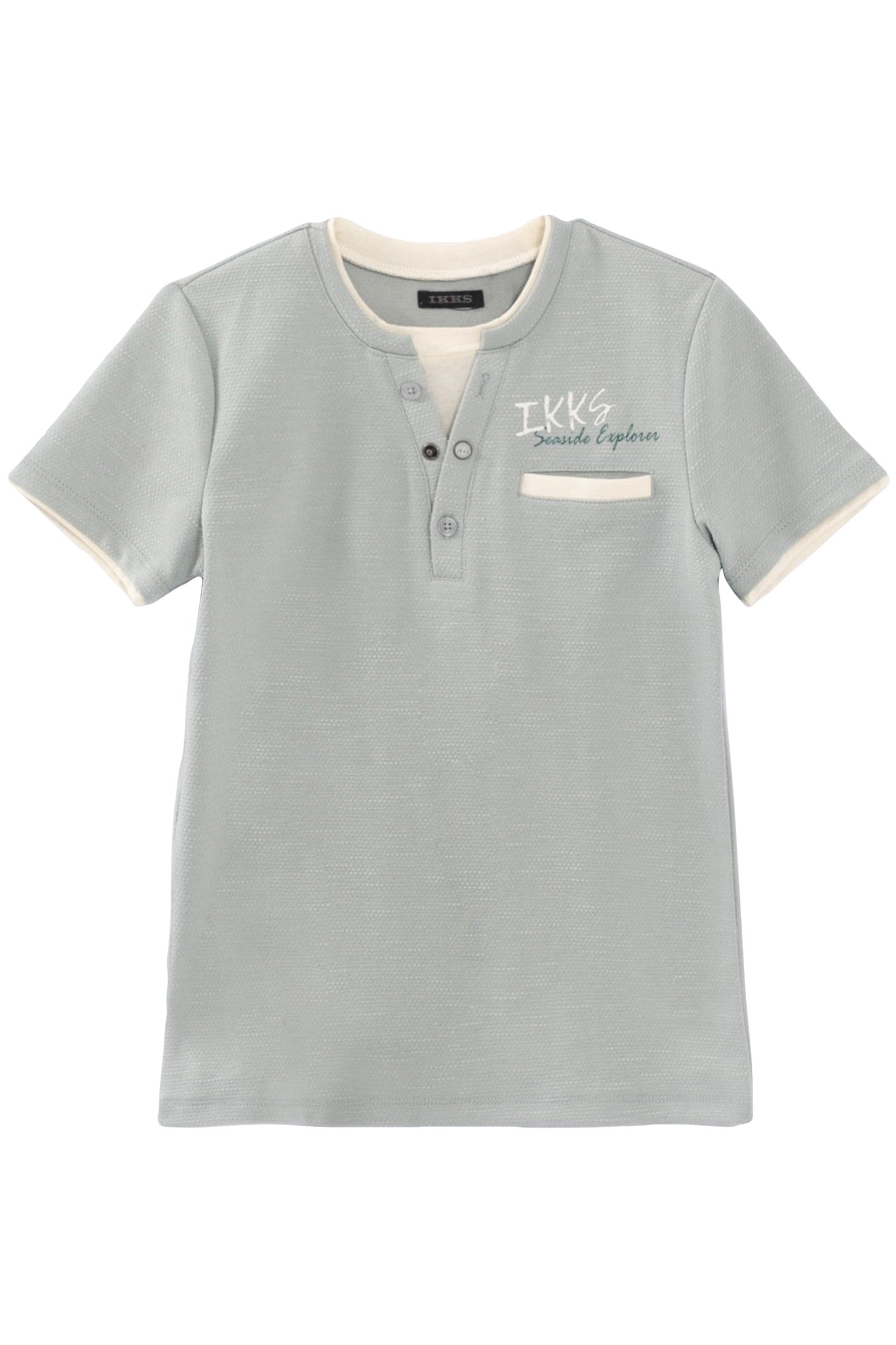 GREEN TROMPE_L'ŒIL T-SHIRT BOY'S COLLAR 1