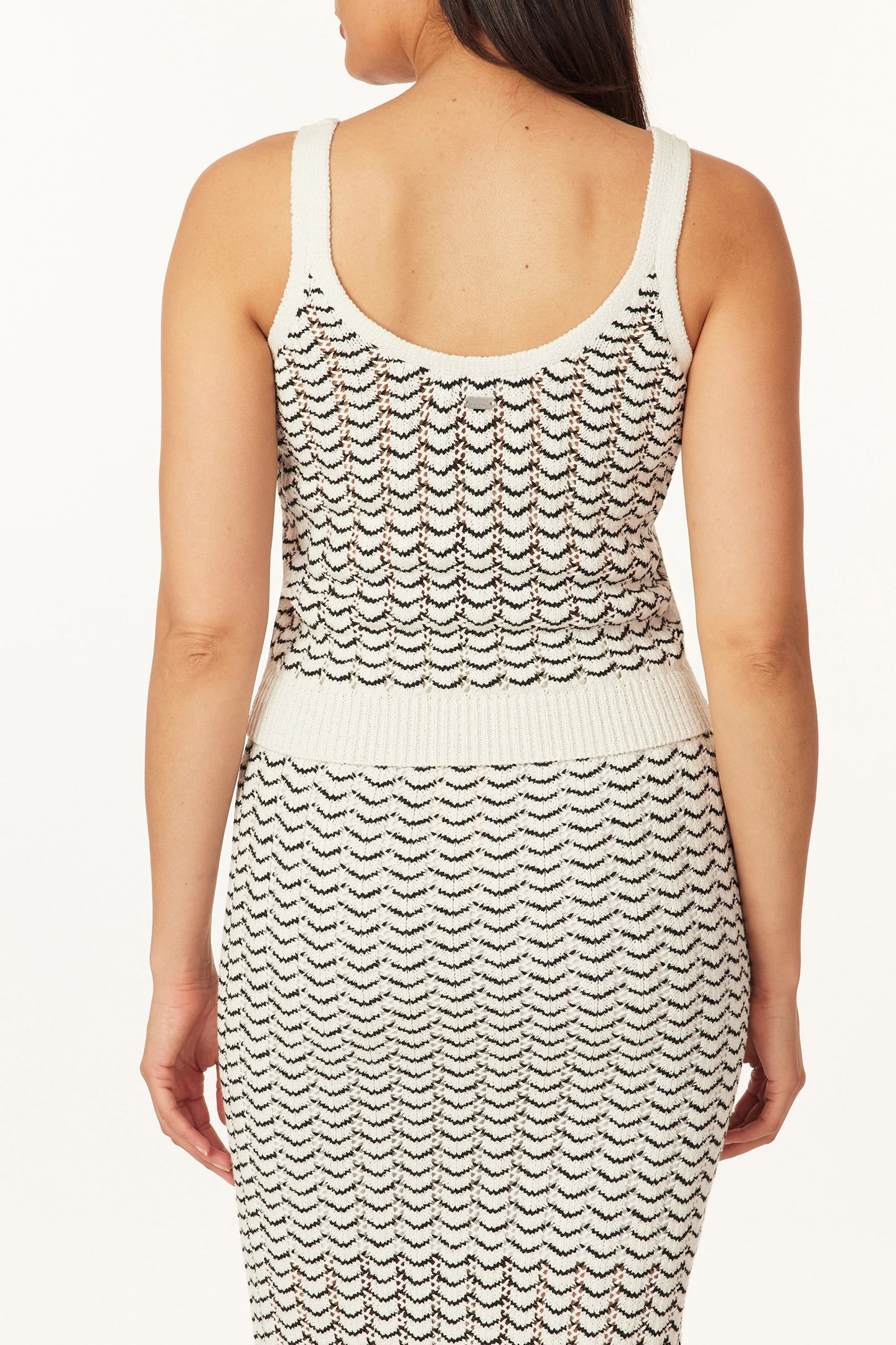 SCALLOP KNIT SCOOP NECK TANK SUGAR SWIZZLE / BLACK NIGHT 2