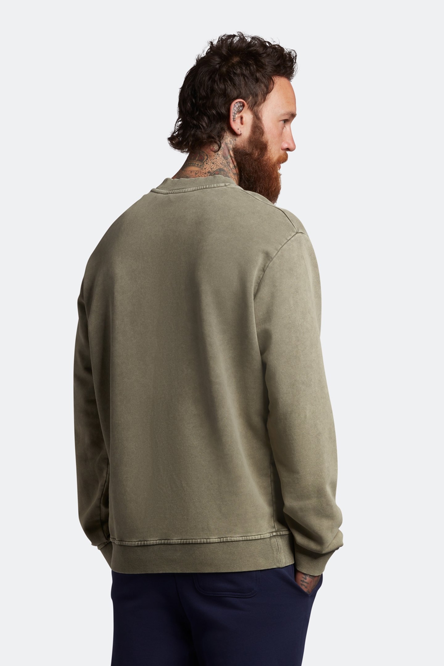 WASHED MOCK NECK SWEATSHIRT OLIVE 2