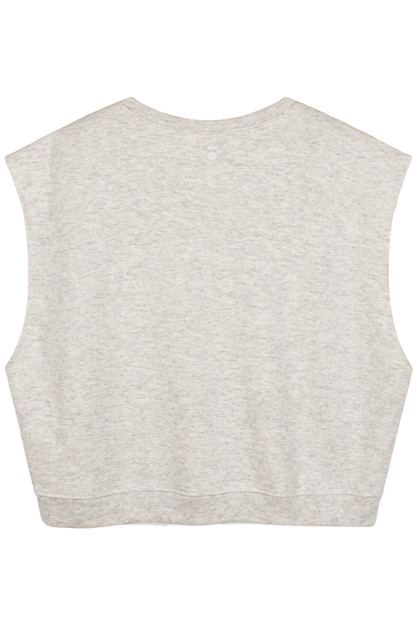 PADDED SHOULDER KNIT TOP WHITE GREY MELEE 5