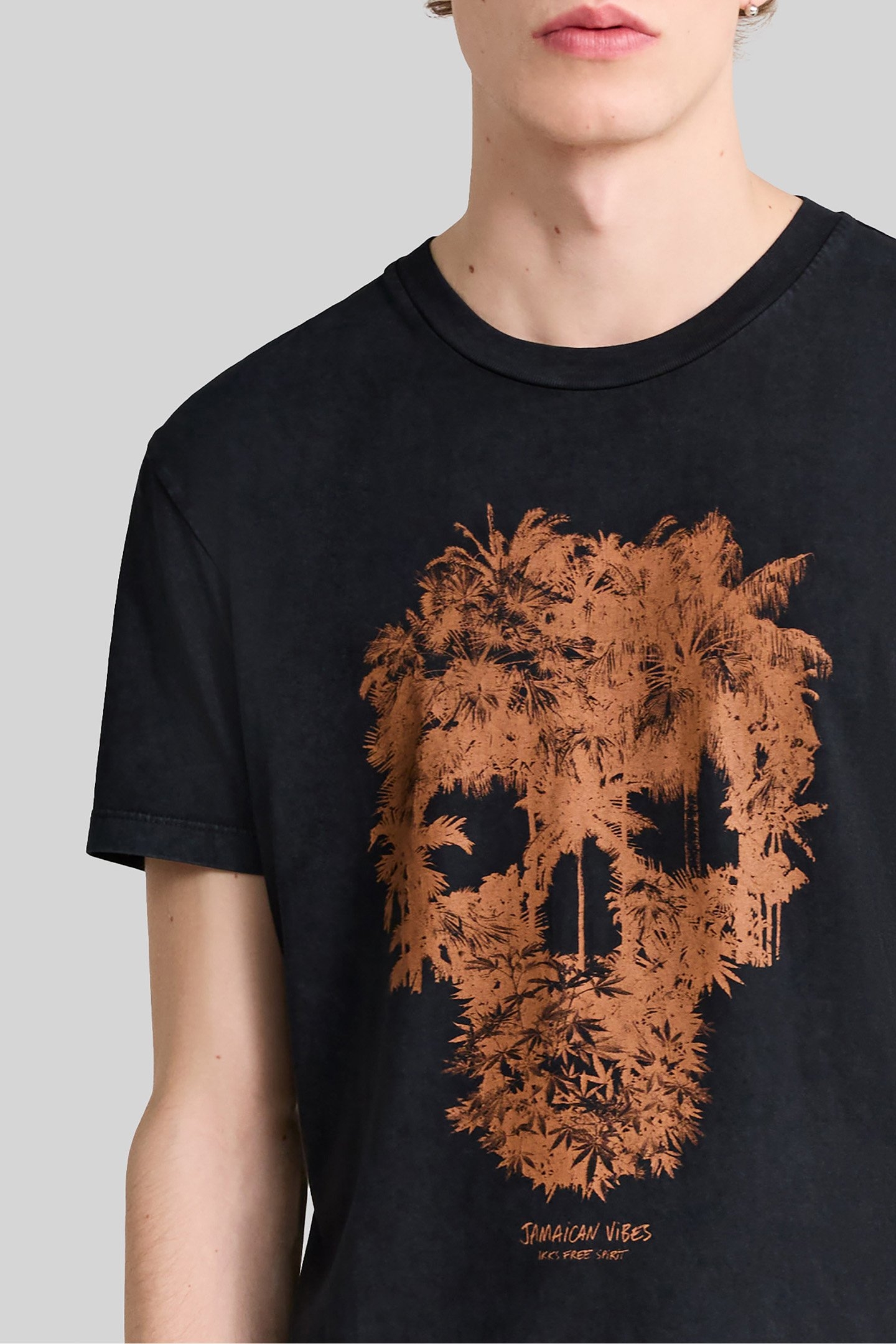 BLACK T-SHIRT WITH PALM TREE-SKULL IMAGE 7