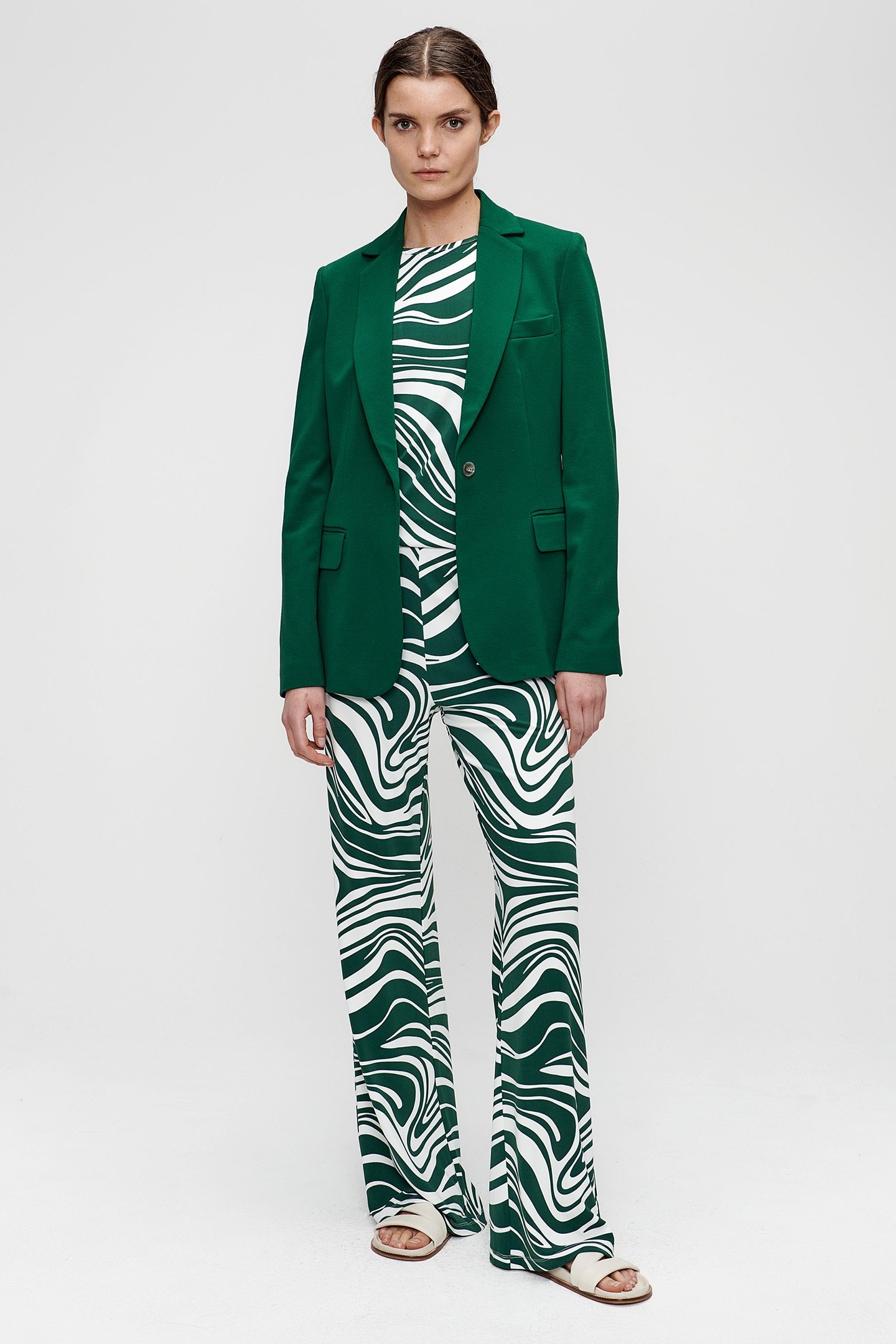 VISCOSE STRETCH BLAZER SPRING GREEN 1