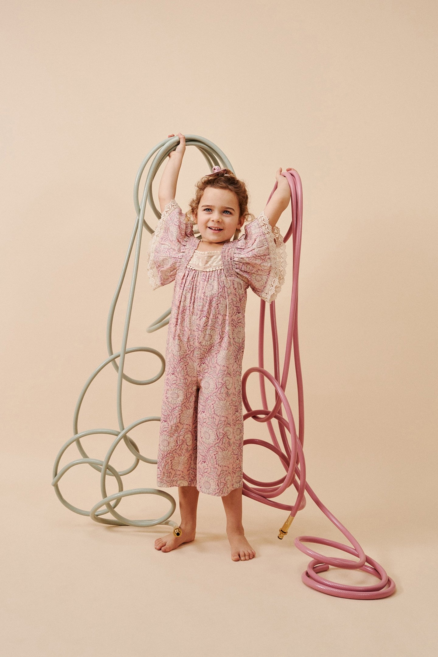 OVERALLS IRENE PINK DAISY GARDEN 4