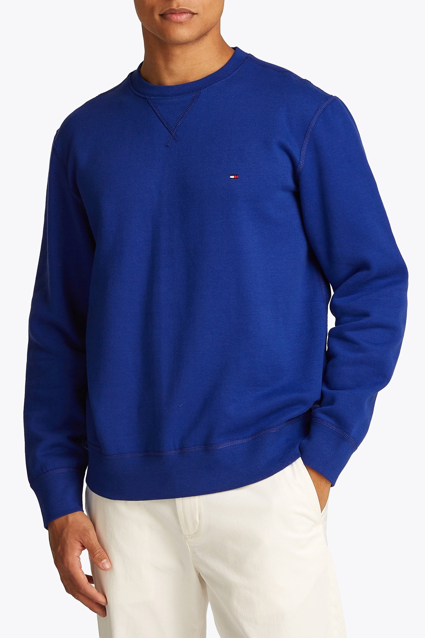 ESS SEASONAL FLEECE CREW NECK REGULAR FIT SWEATER WEDGE BLUE 1