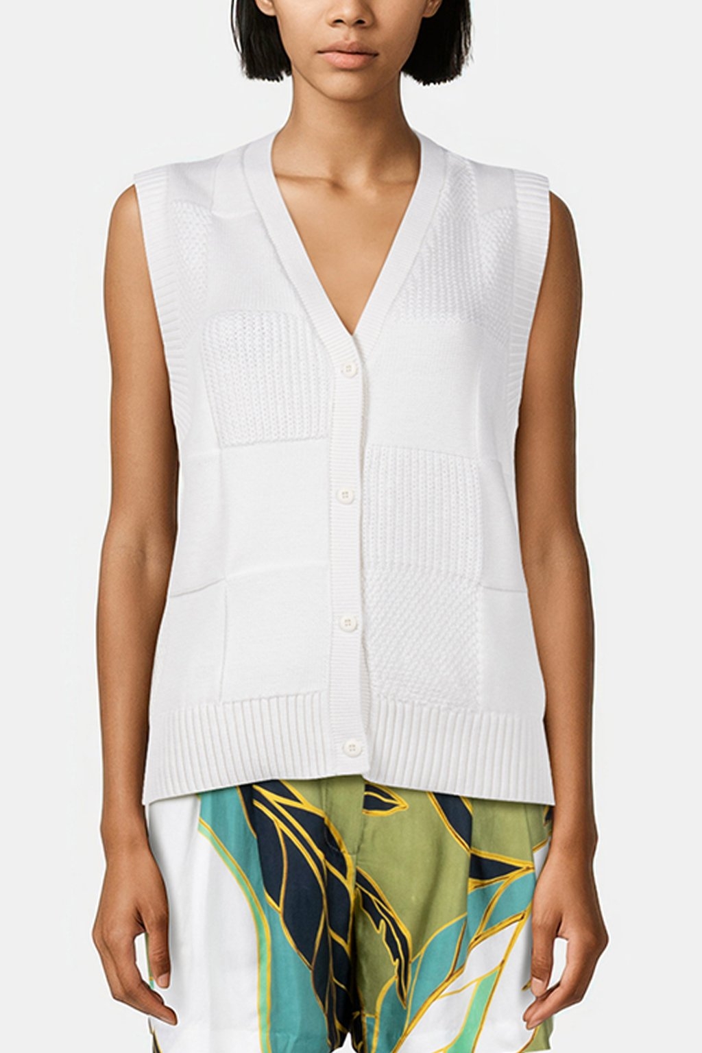 AVENUE SWEATER VEST MARSHMALLOW 1