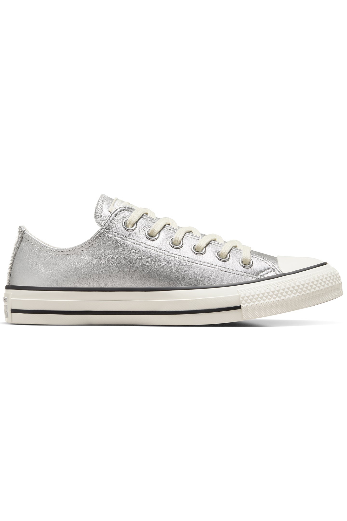 CHUCK TAYLOR ALL STAR METALLIC LEATHER SILVER/EGRET/BLACK 1