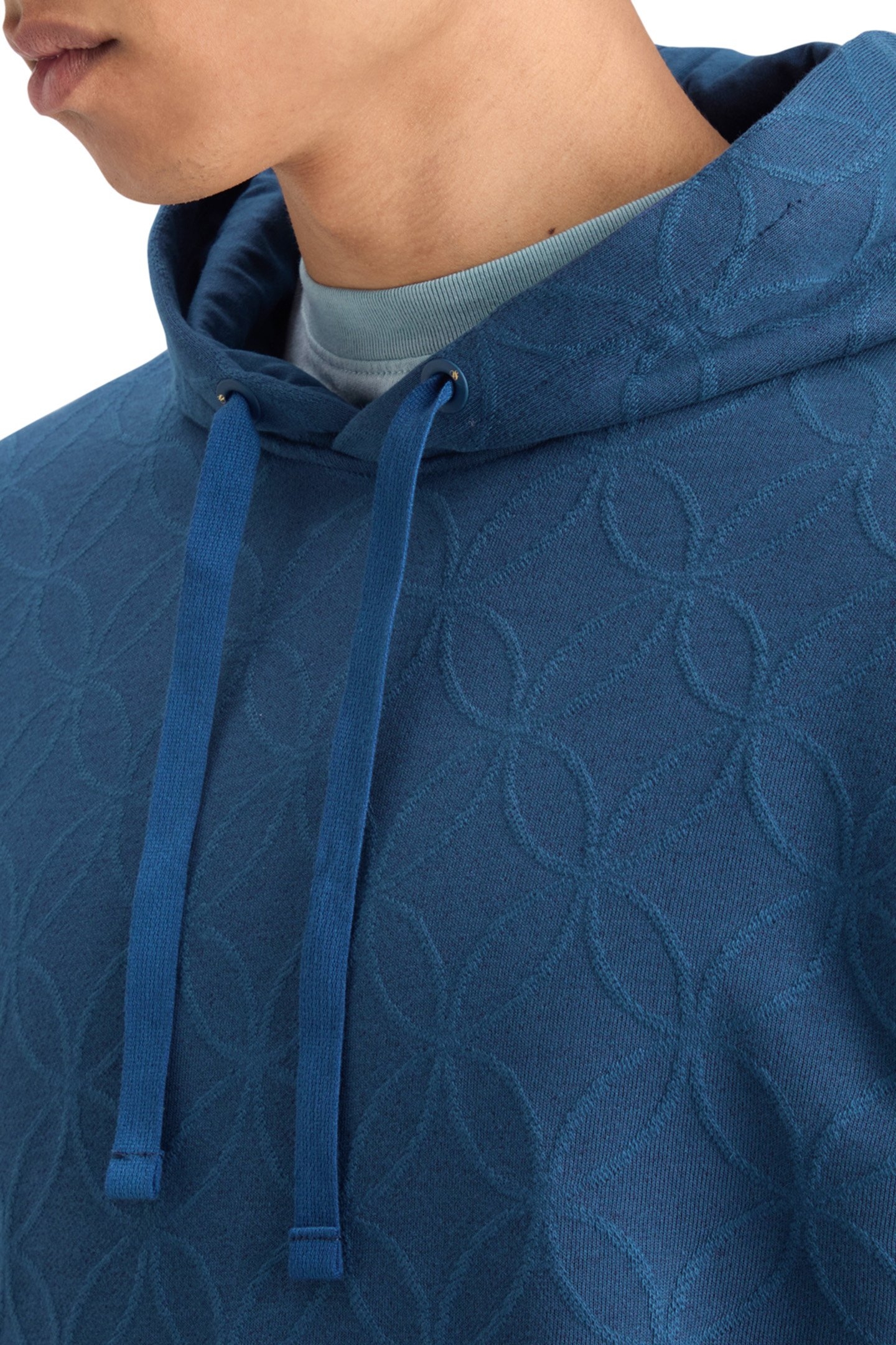 JACQUARD TERRY HOODIE HERITAGE BLUE 6