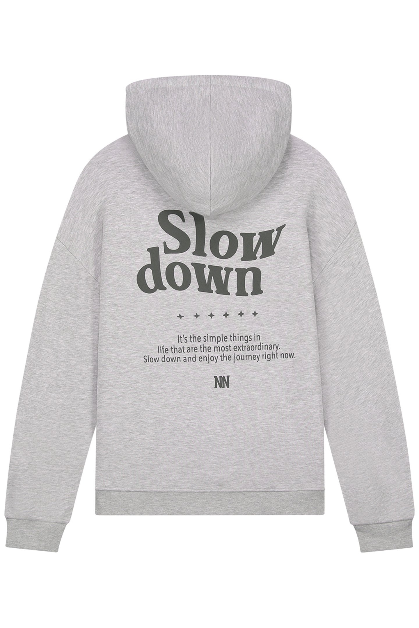 SLOW DOWN HOODIE GREY MELANGE 3