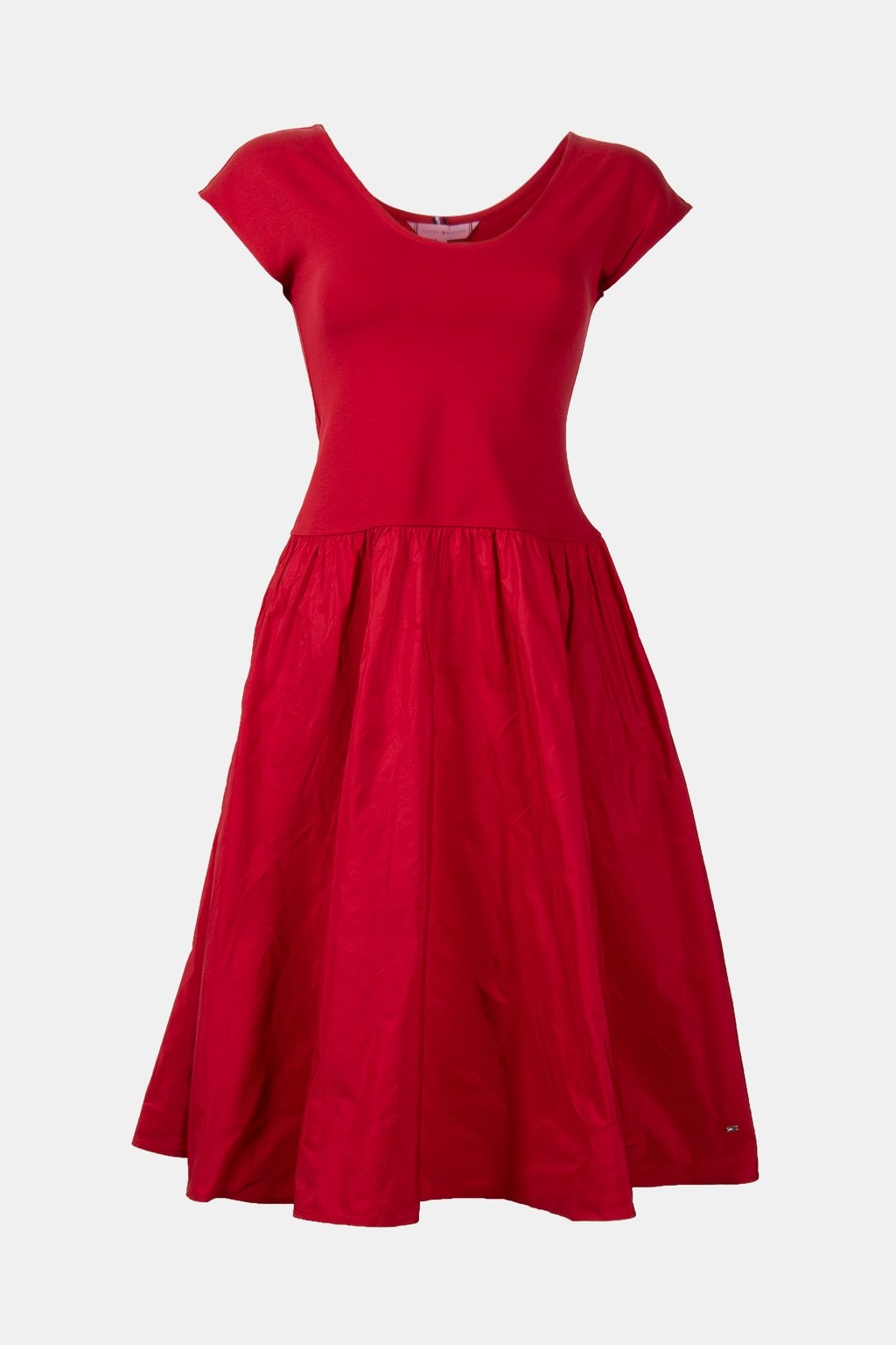 FLARED OPEN-NK SS DRESS MEDIUM RED 3
