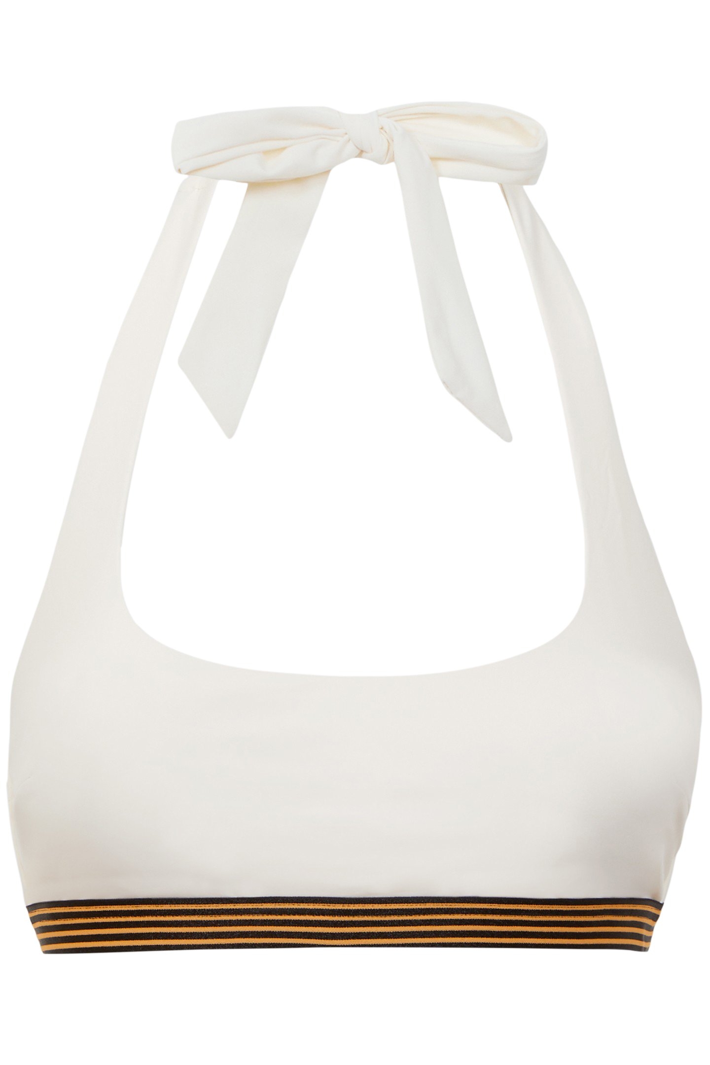 ELASTIC TRIM HALTER BIKINI TOP WHITE 4
